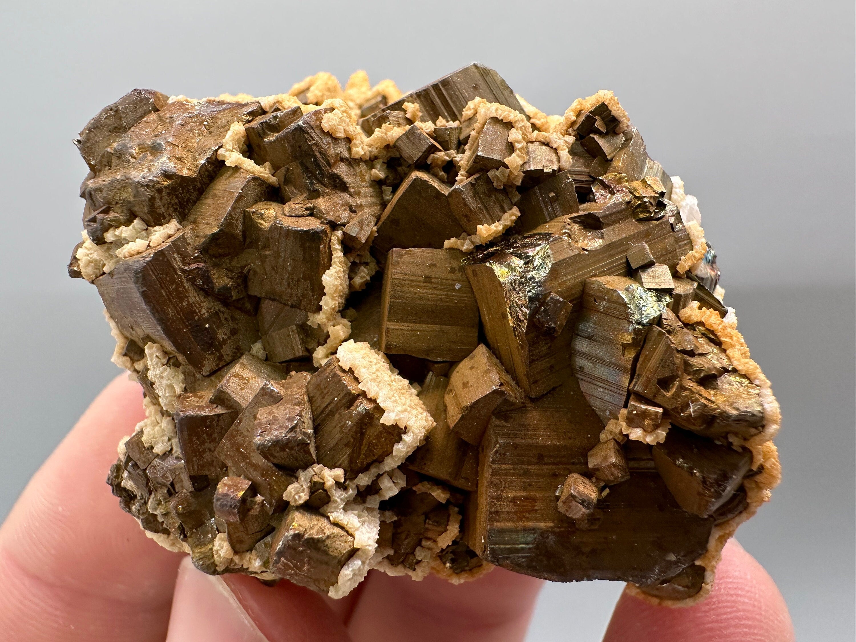 Pyrite with Iron Oxide & Dolomite, Bulgaria Mineral Specimen