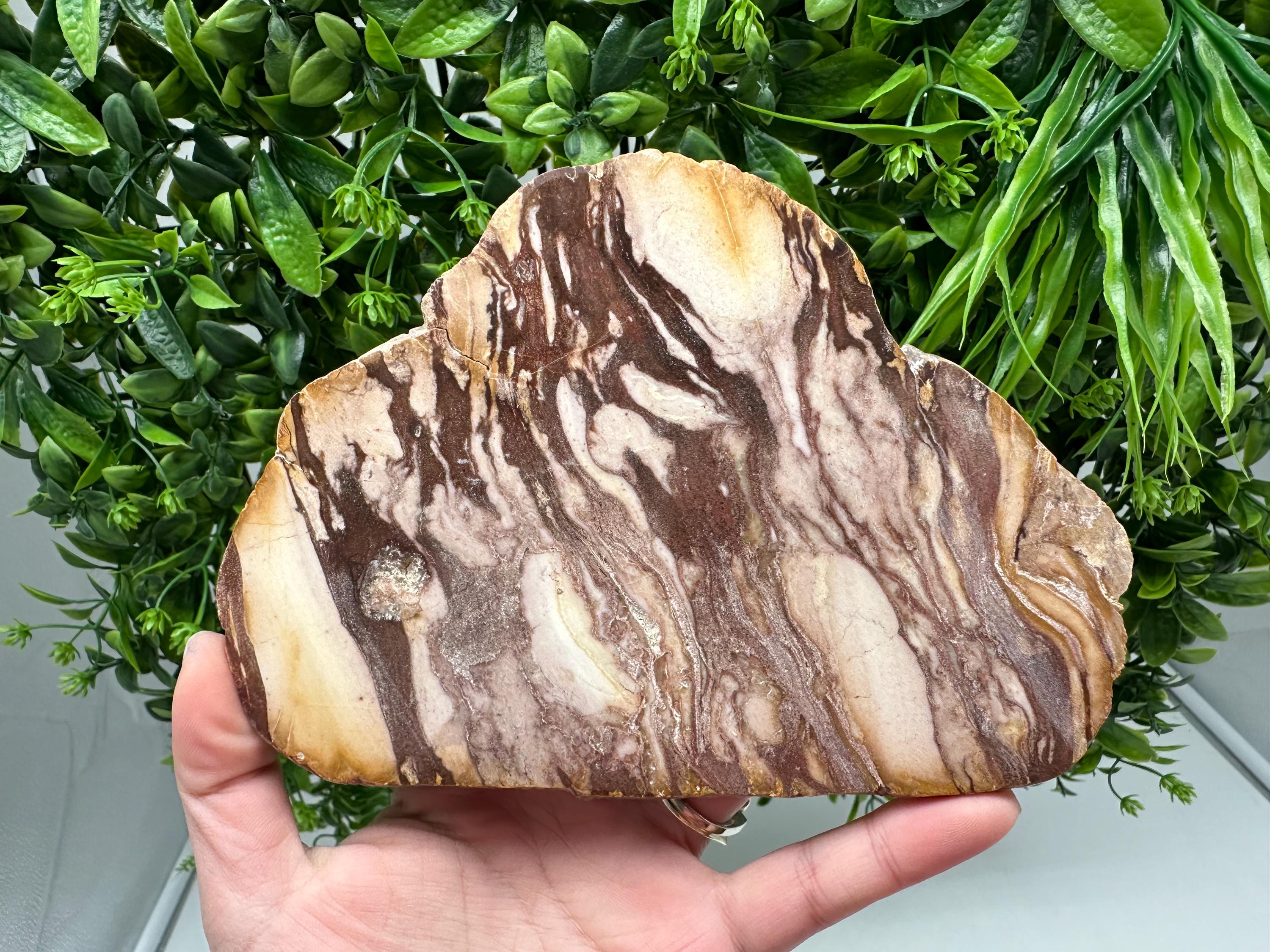 Landscape Jasper Slab – Natural Jasper Slice – Polished Stone Plate – Crystal Display Piece – Grounding Stone Decor –Unique Mineral Specimen