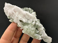 Calcite on Green Quartz: Borieva Mine Crystal Decor