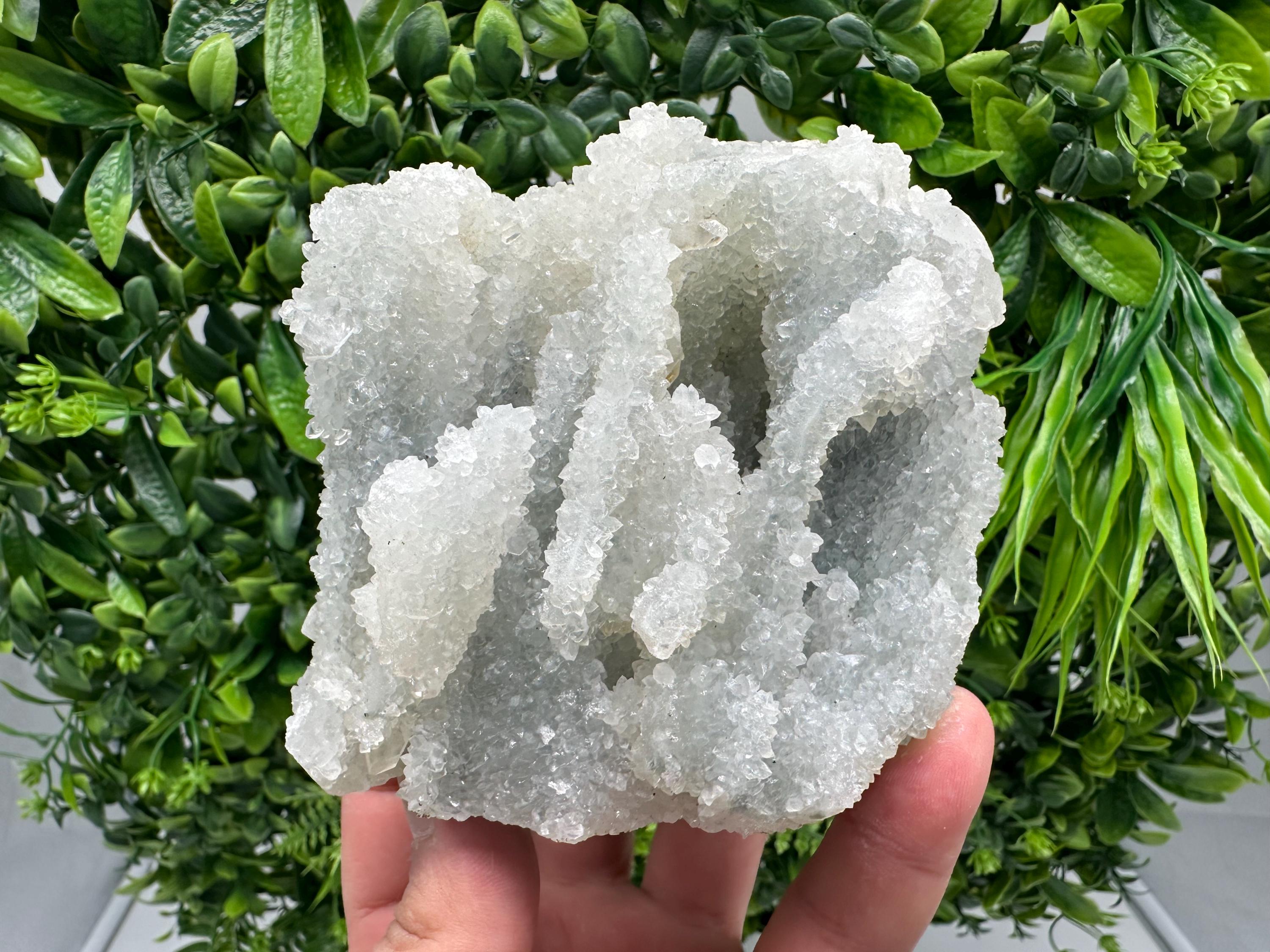 Natural Chalcedony Mineral Specimen: India Crystal Collection, Home Decor