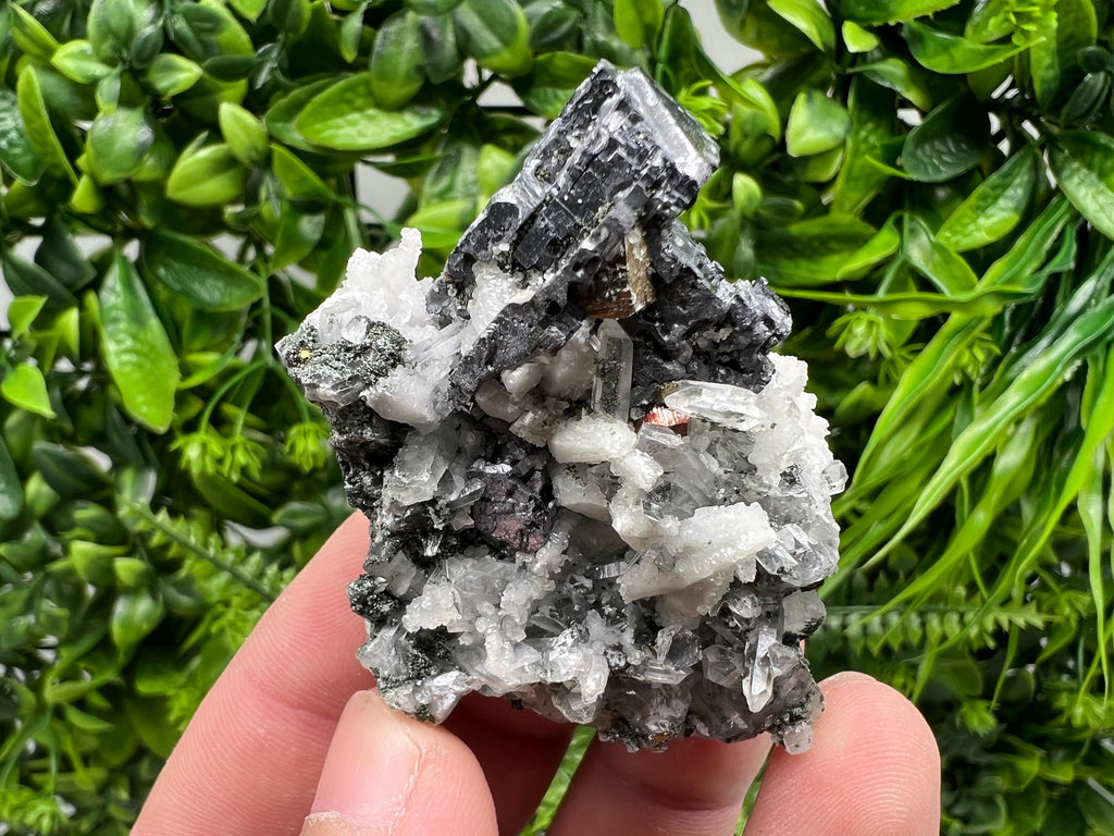 Galena Chalcopyrite on Calcite and Quartz, Natural Mineral Collection, Borieva Bulgaria
