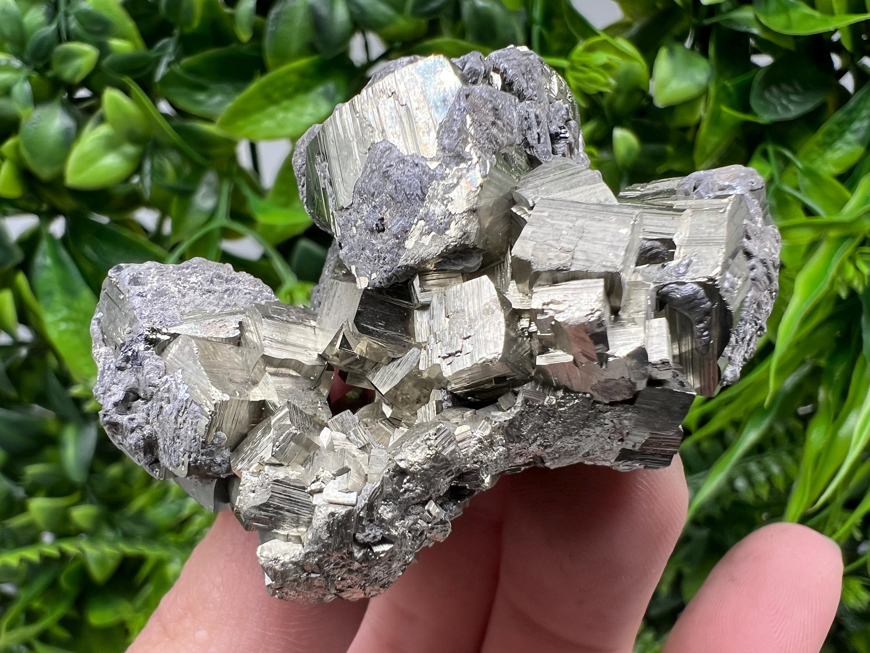 Rare Pyrite Crystal Cluster: Natural Mineral Specimen, Bulgaria