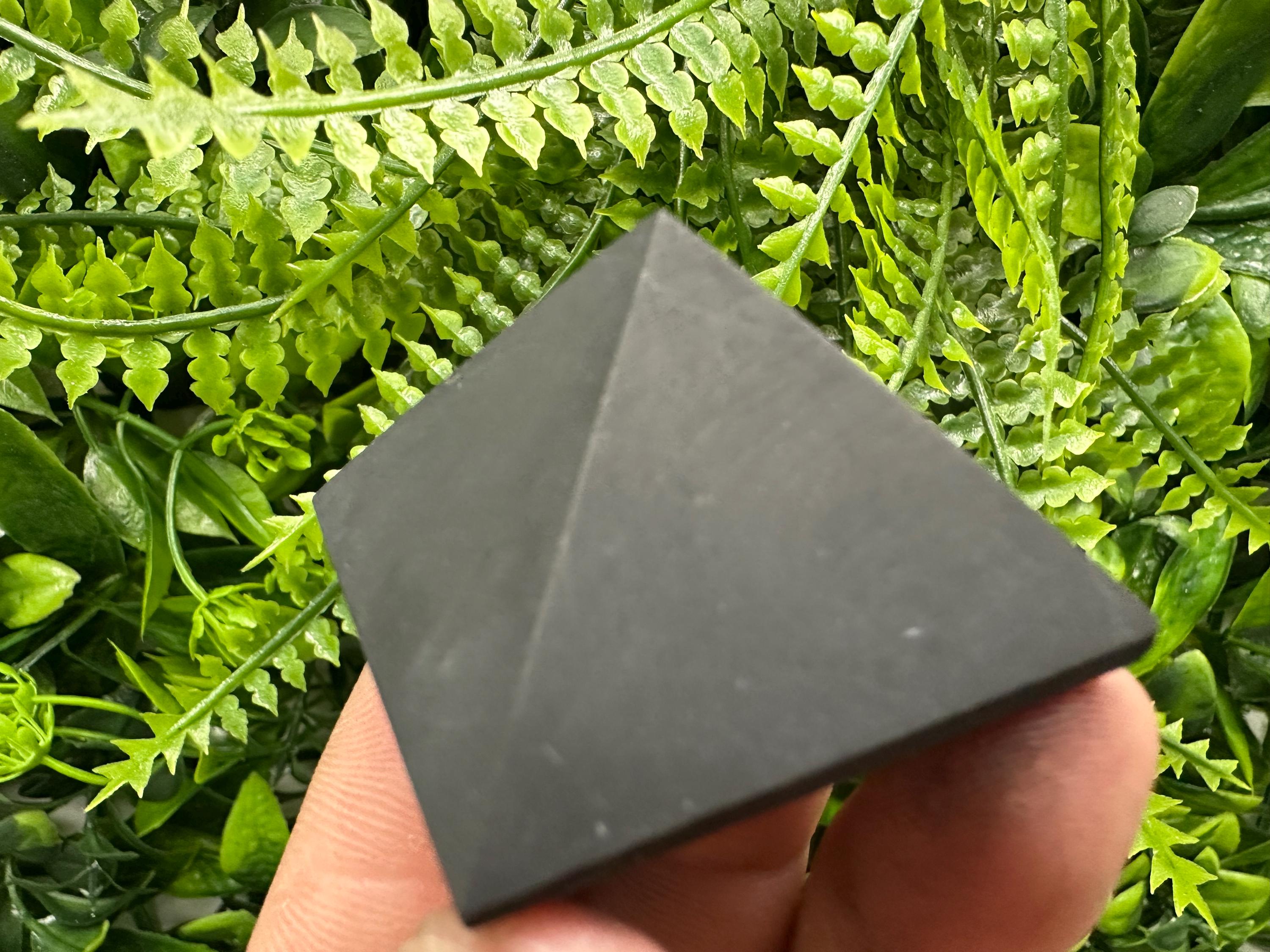Shungite Pyramid 4cm: EMF & 5G Protection, Healing Crystal
