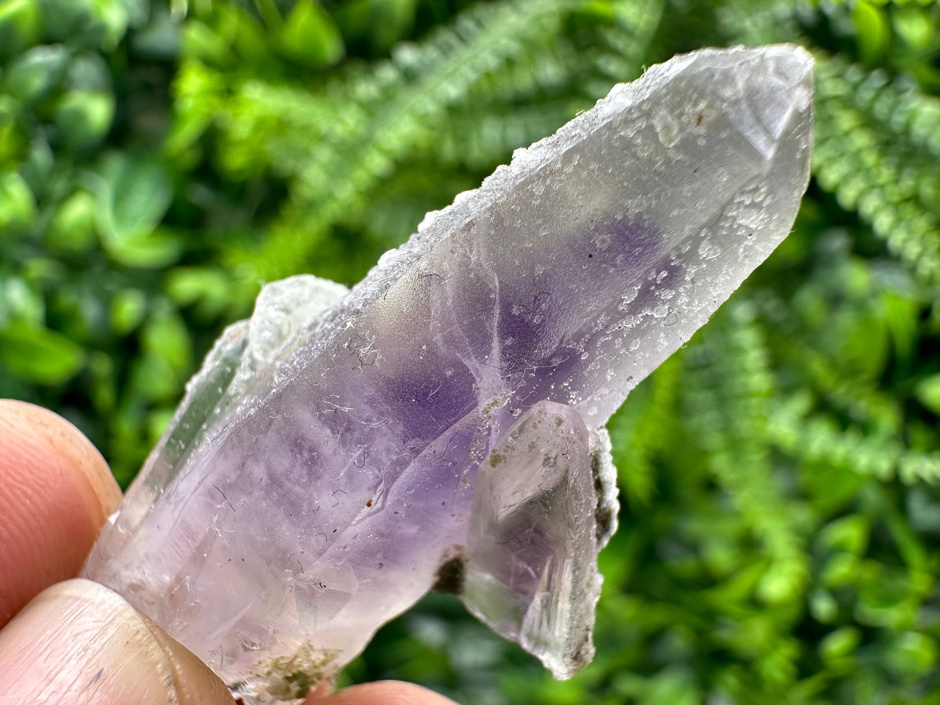 Amethyst Phantom Quartz with Chalcedony and Chlorite - Bulgaria Crystal