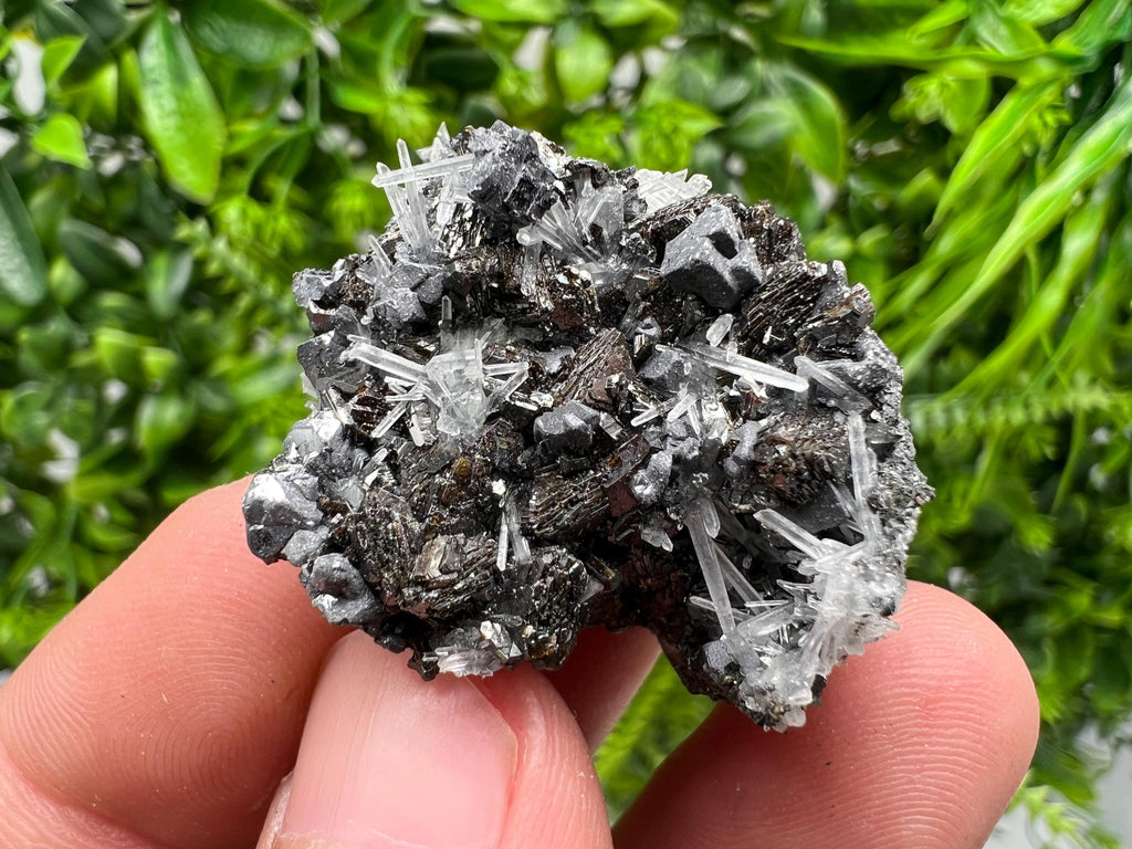 Calcite Sphalerite Galena on Quartz, Borieva Mine Mineral Specimen