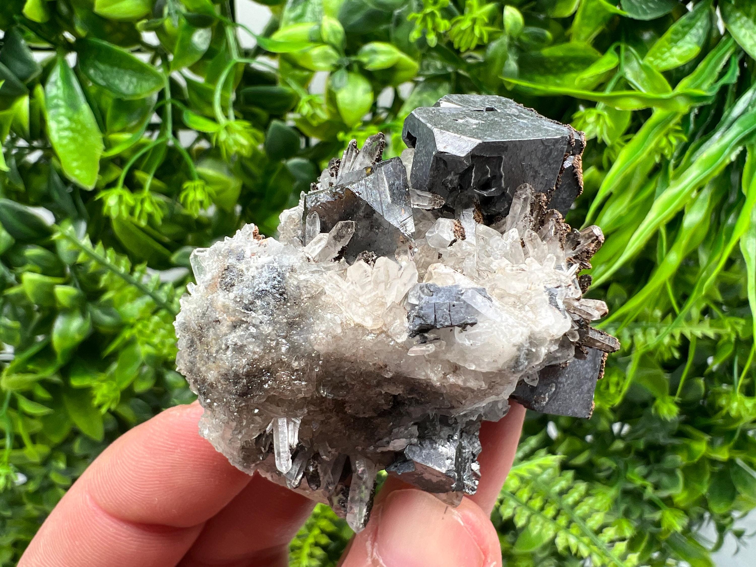 Stunning Galena,Sphalerite on Quartz whit Siderite from 9 th September mine,Madan,Bulgaria,Natural,collectible mineral specimen,home decor
