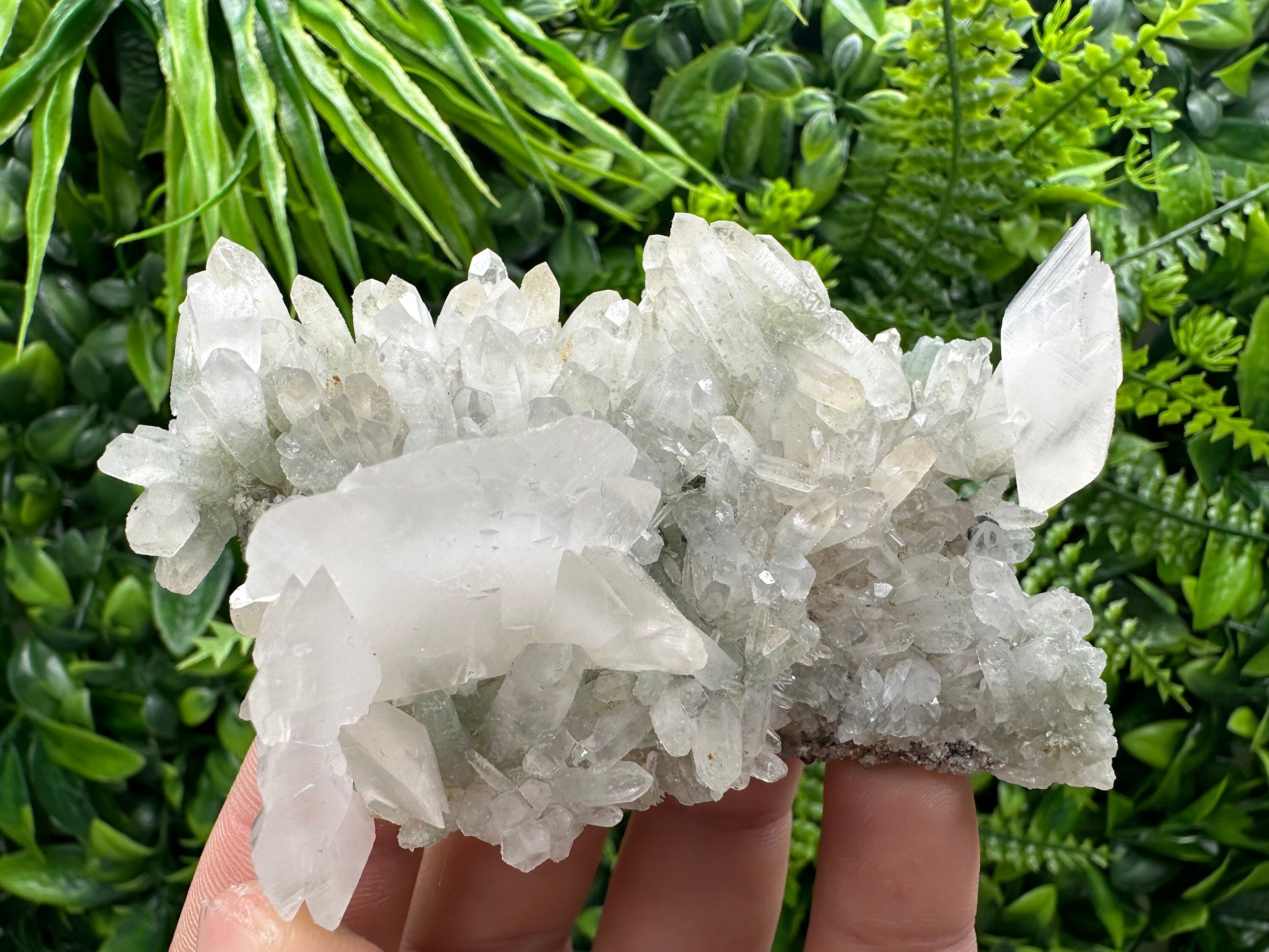 Calcite on Quartz with Chlorite, Bulgaria Minerals Collection