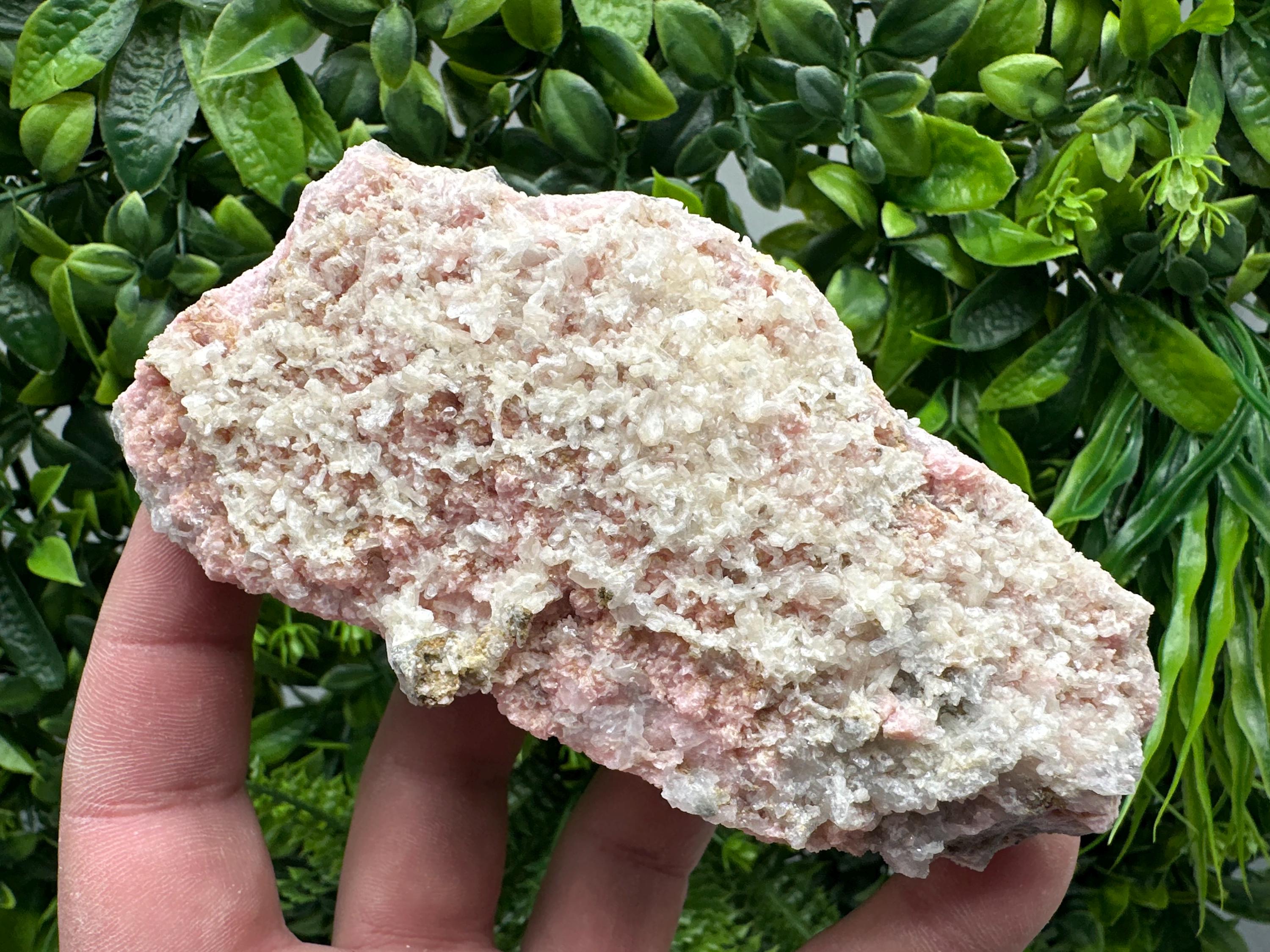 Rhodochrosite on Quartz, Starnica Mine Mineral Specimen