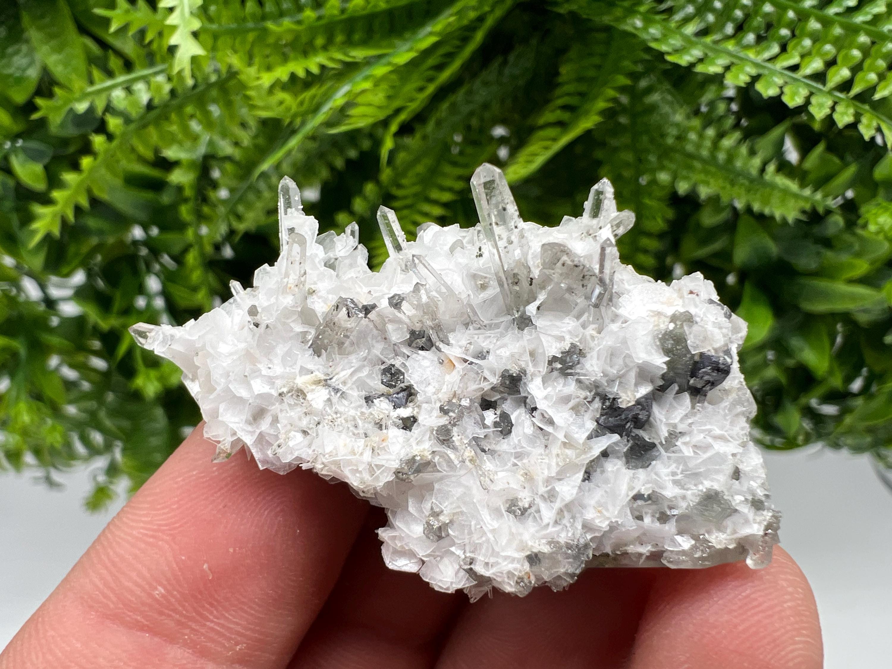 Calcite Quartz on Chlorite Matrix, Borieva Mine Mineral Specimen