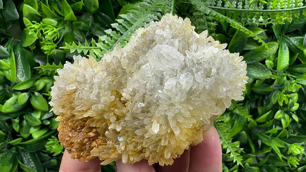 Quartz with Limonite: Natural Crystal Home Decor (10/6.5/4 cm)