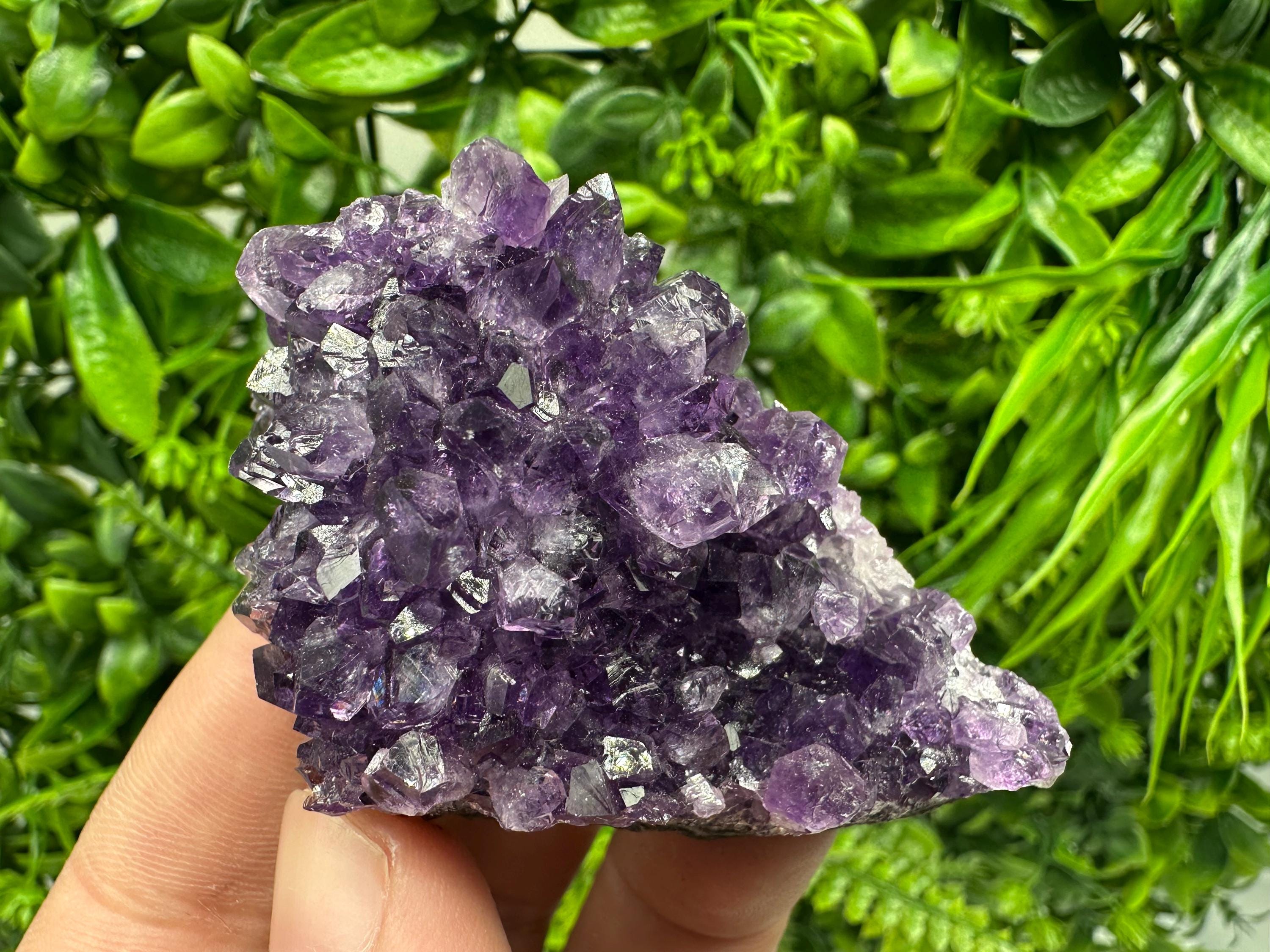 Natural Purple Amethyst Cluster from Uruguay: Home Decor Crystal
