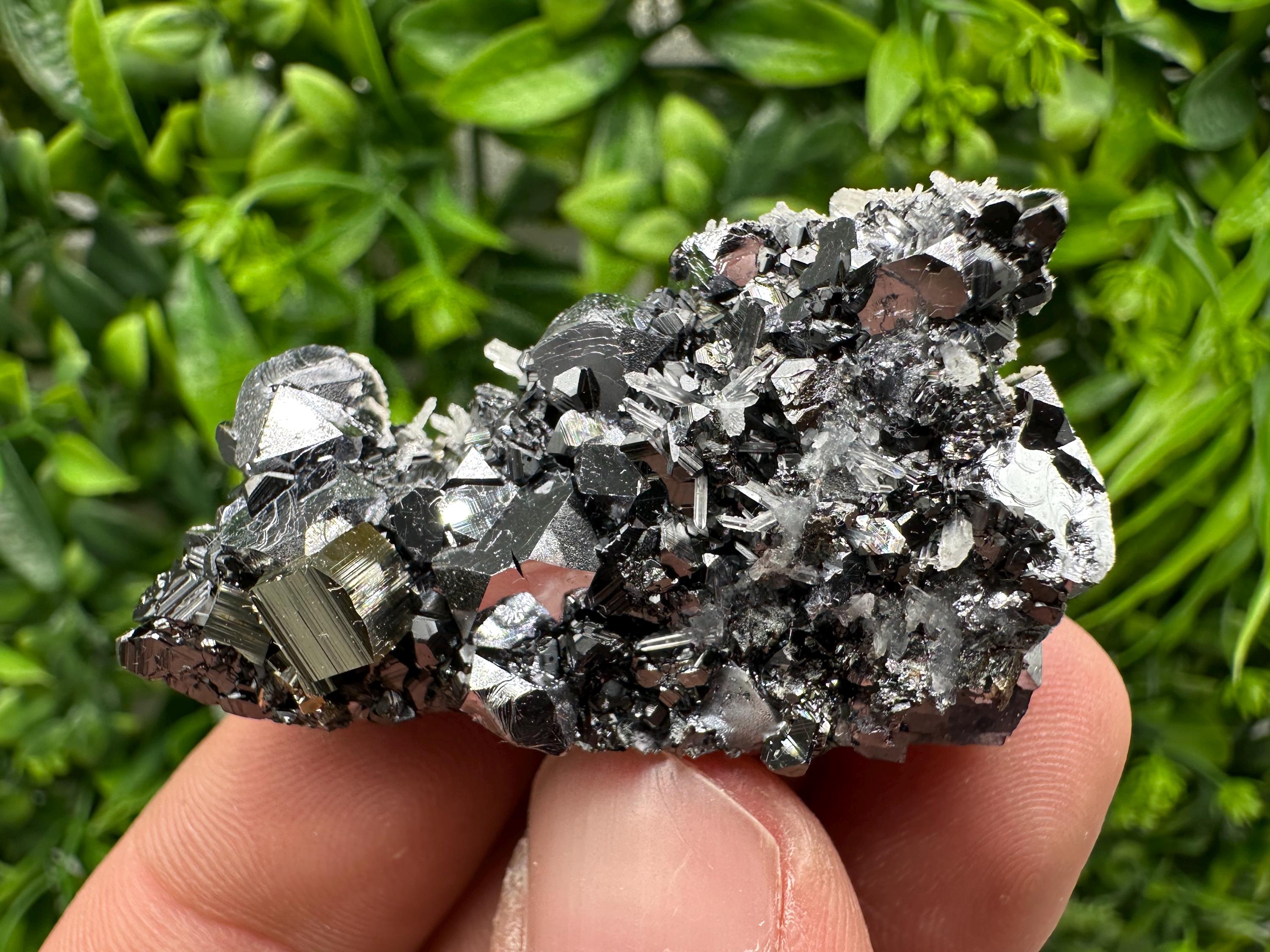 Galena Sphalerite Pyrite Quartz Mineral Specimen, Borieva Mine, Bulgaria Home Decor (5x3x1.5 cm)