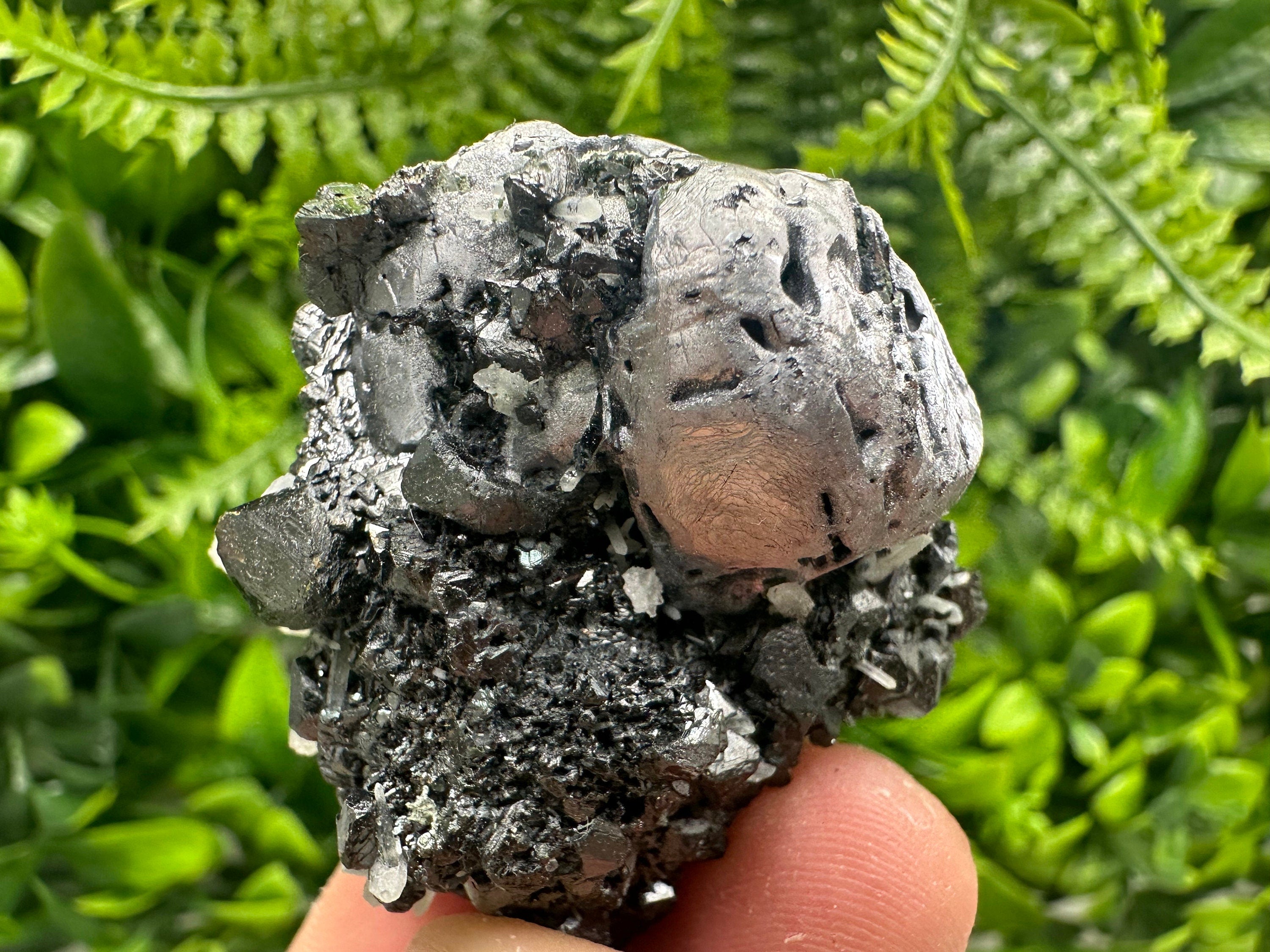 Mirror Galena, Calcite, Sphalerite on Quartz with Chlorite, Borieva Bulgaria