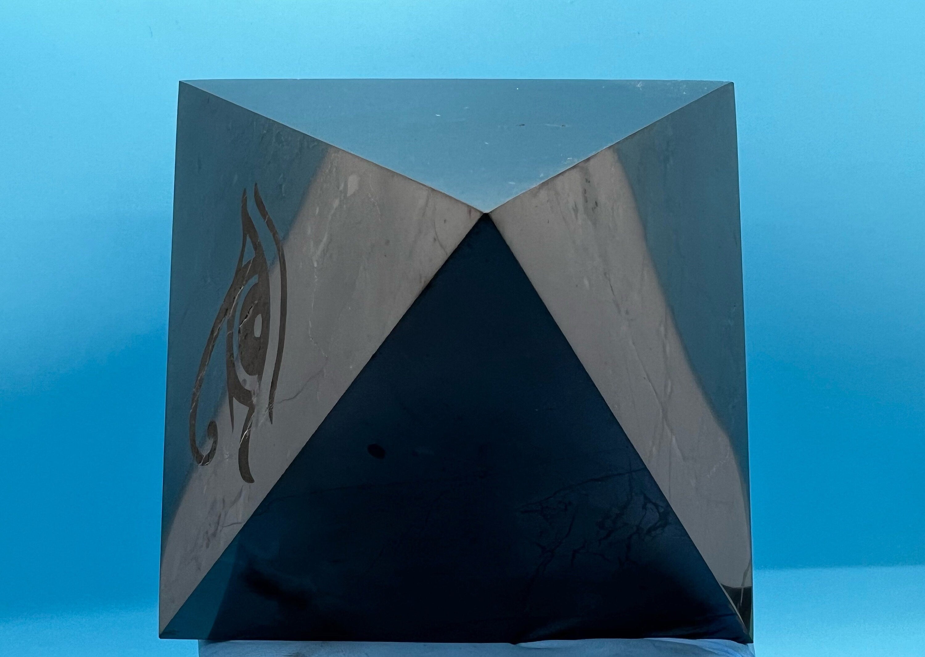 Shungite Pyramid (10cm): EMF & 5G Protection, Healing Crystal
