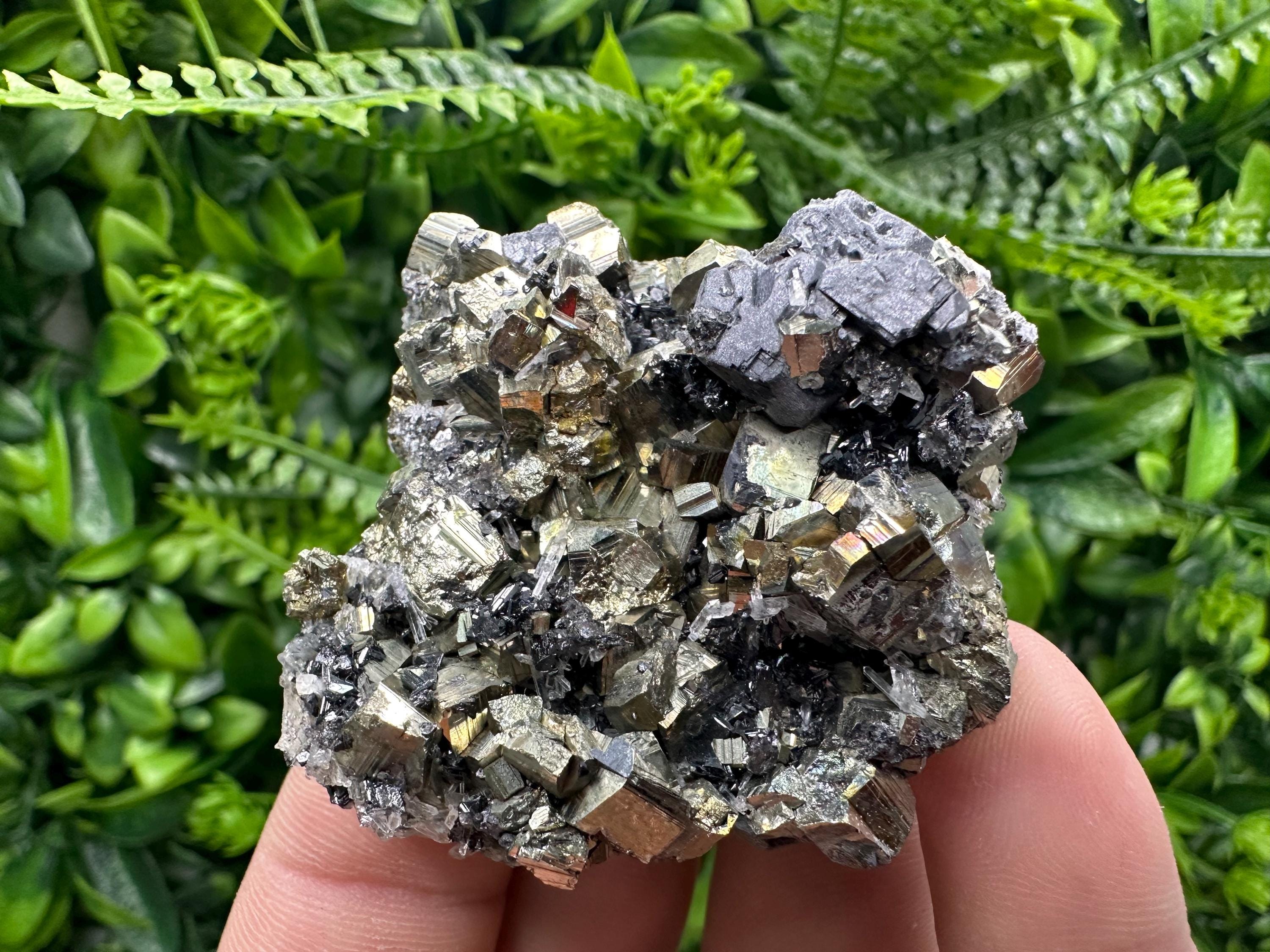 Pyrite on Quartz: Borieva Mine Crystal Home Decor (5/5.5/3cm)