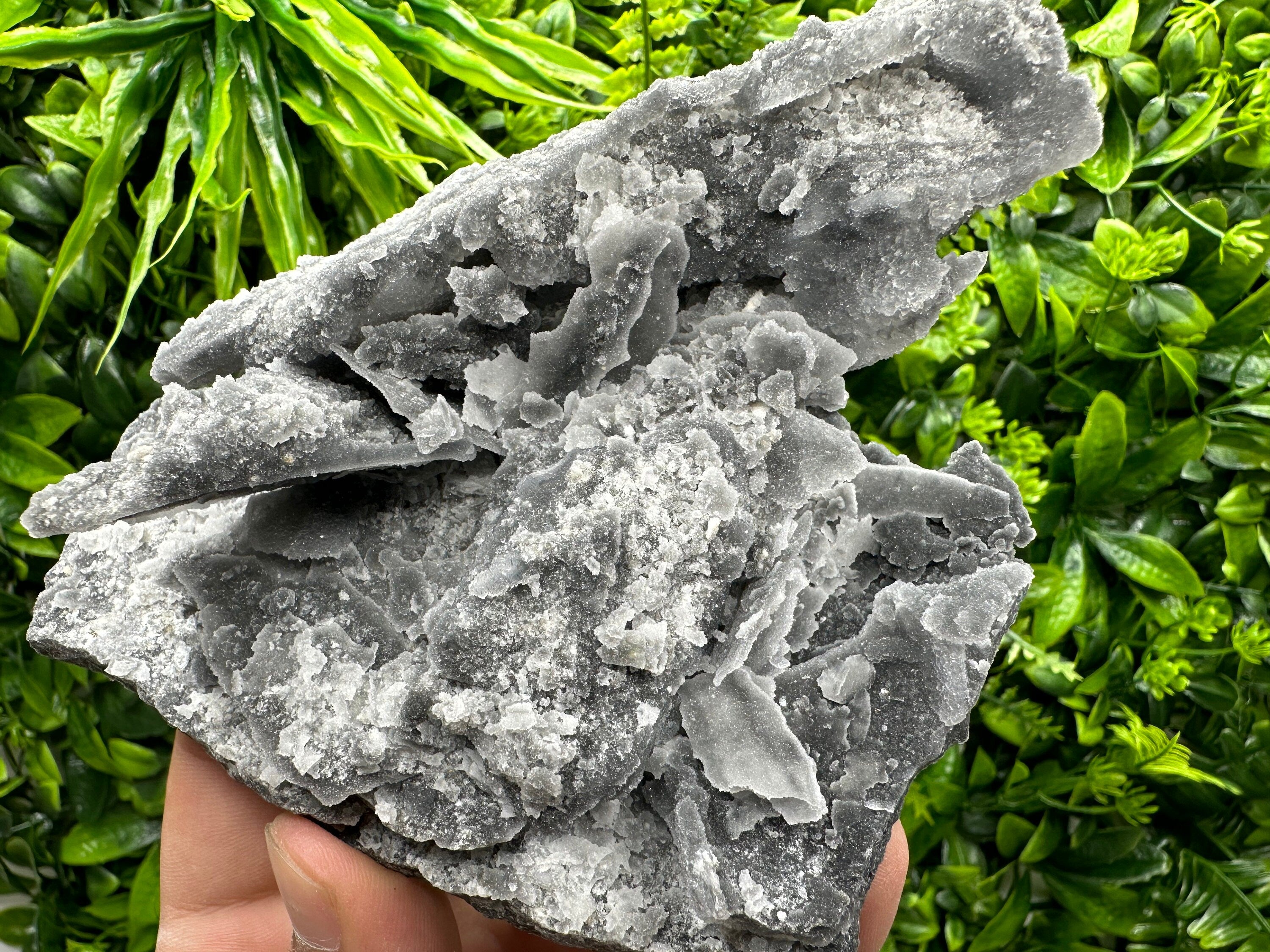 Quartz Chalcedony with Chlorite Inclusions, Deep Blue Crystal Decor