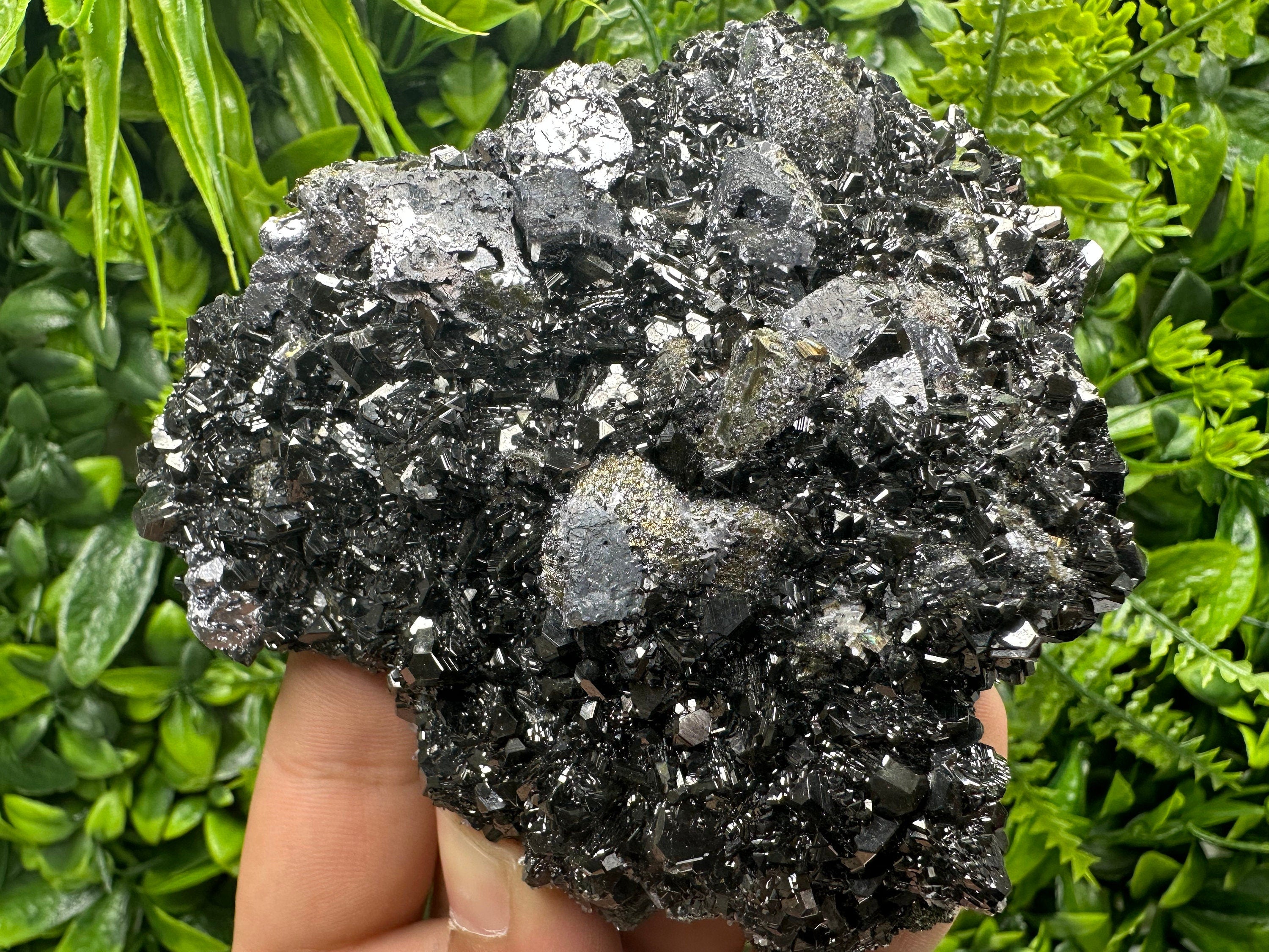 Galena, Pyrite, Chalcopyrite on Sphalerite Mineral Specimen, Bulgaria