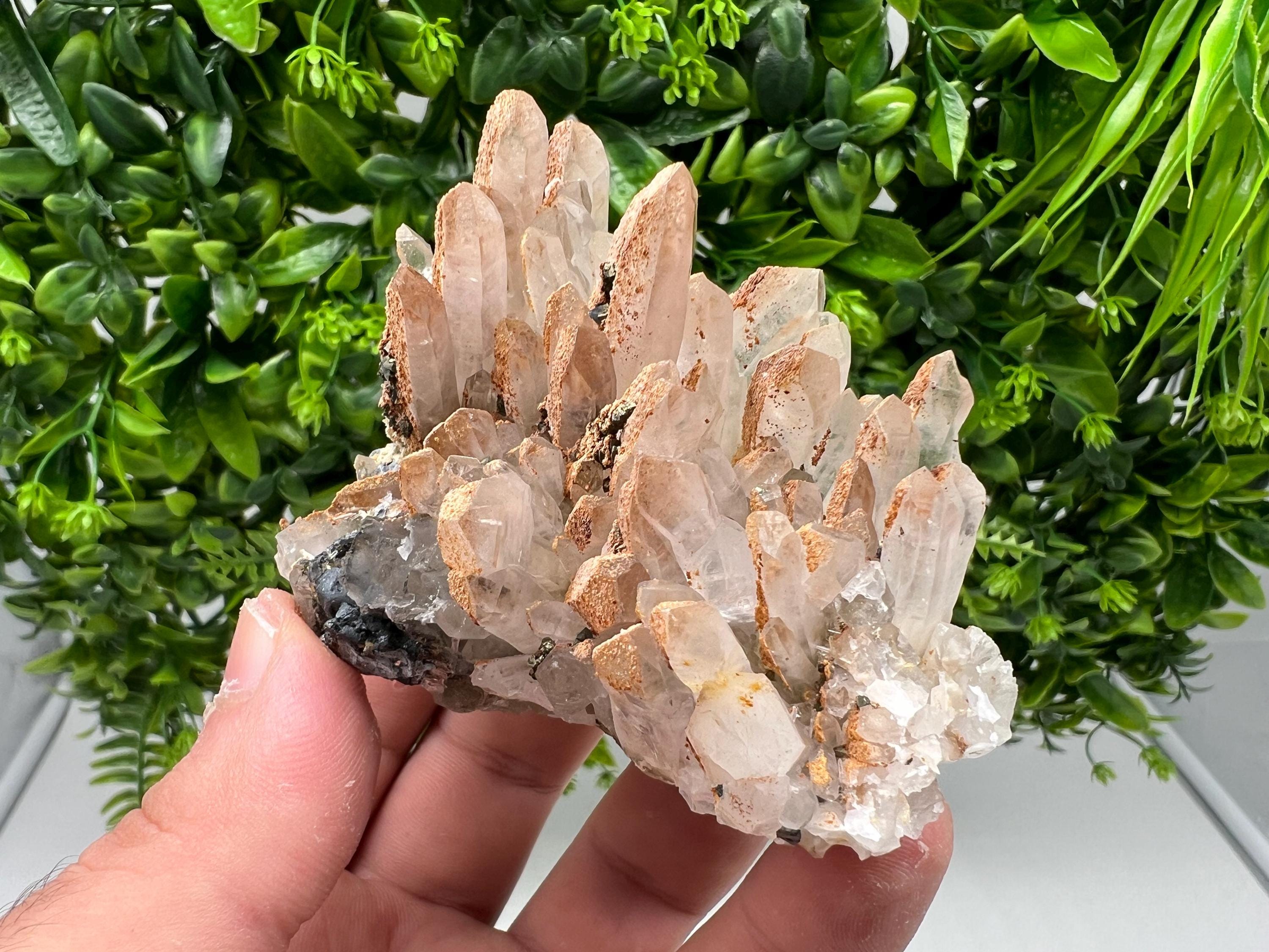 Stunning Quartz covered with iron oxide limonite natural minerals souvenir crystal home decor stone collection minerals September 9th Mine