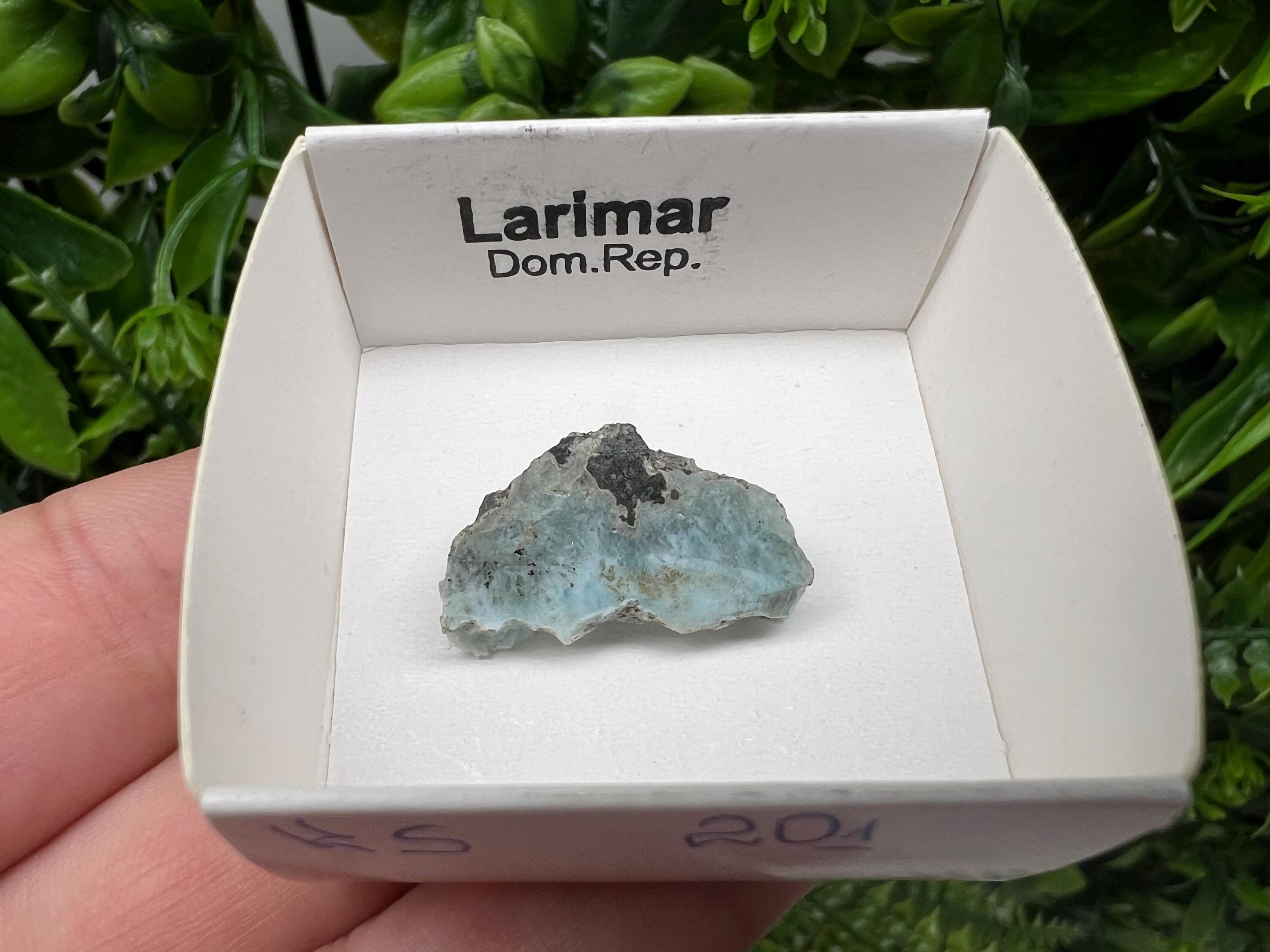 Rare Raw Larimar Specimen: Dominican Republic Mineral Collection (23/15mm