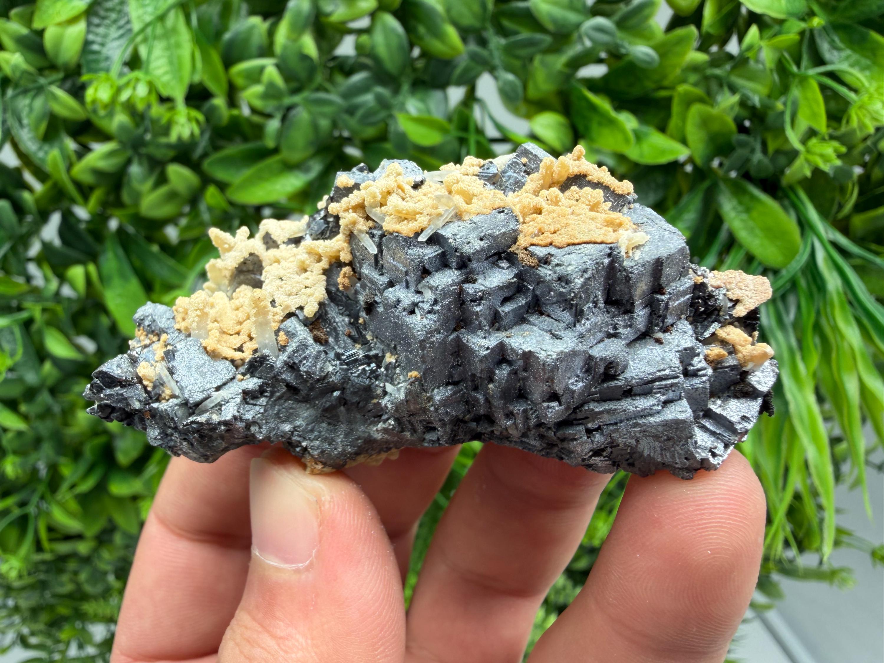 Aesthetic Natural shiny Galena whit Siderite and Quartz from 9 th September mine,Bulgaria,collection specimen,rare galena,Galena cluster