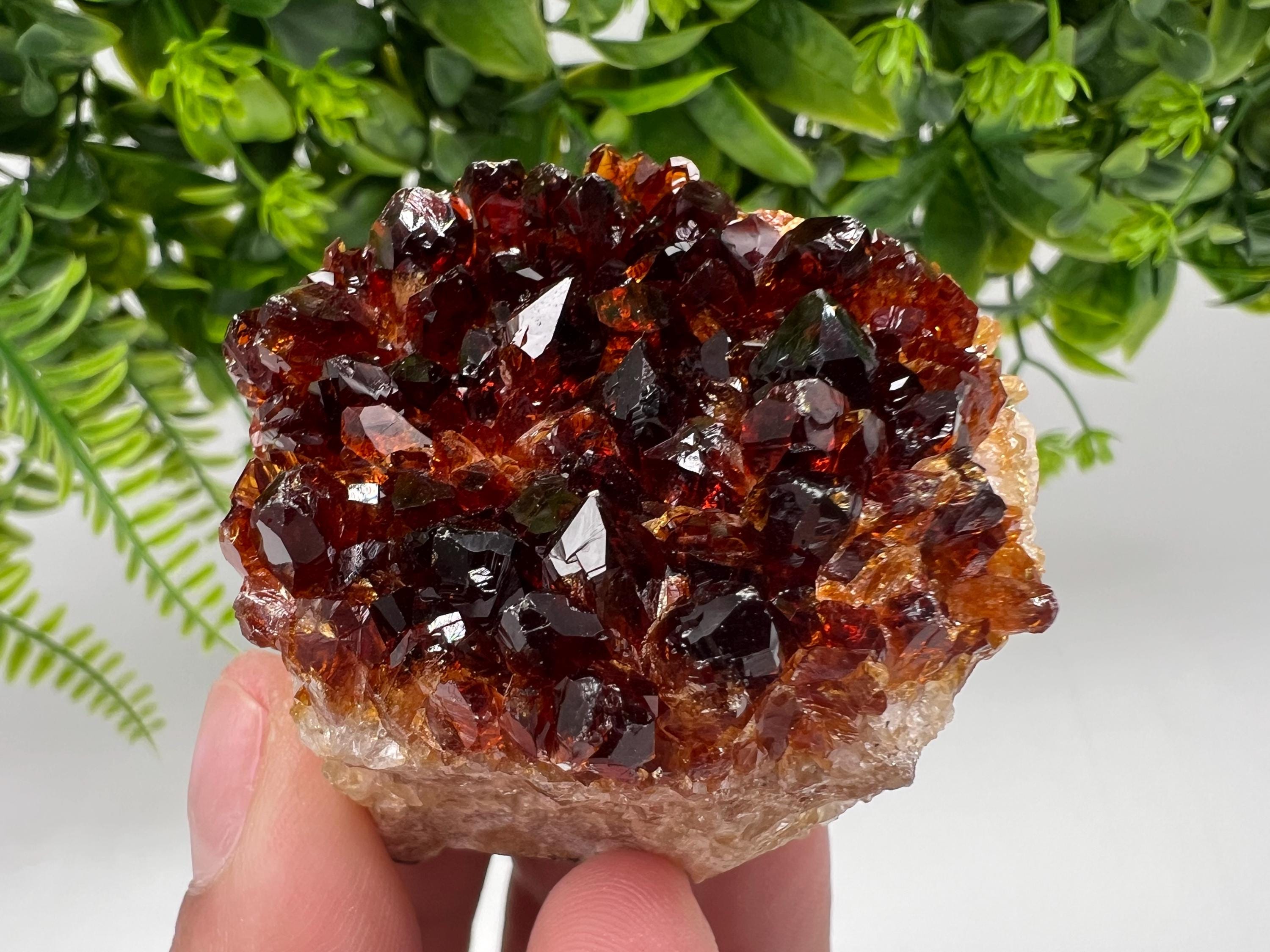 Citrine Crystal Cluster with Hematite Inclusions, Brazil