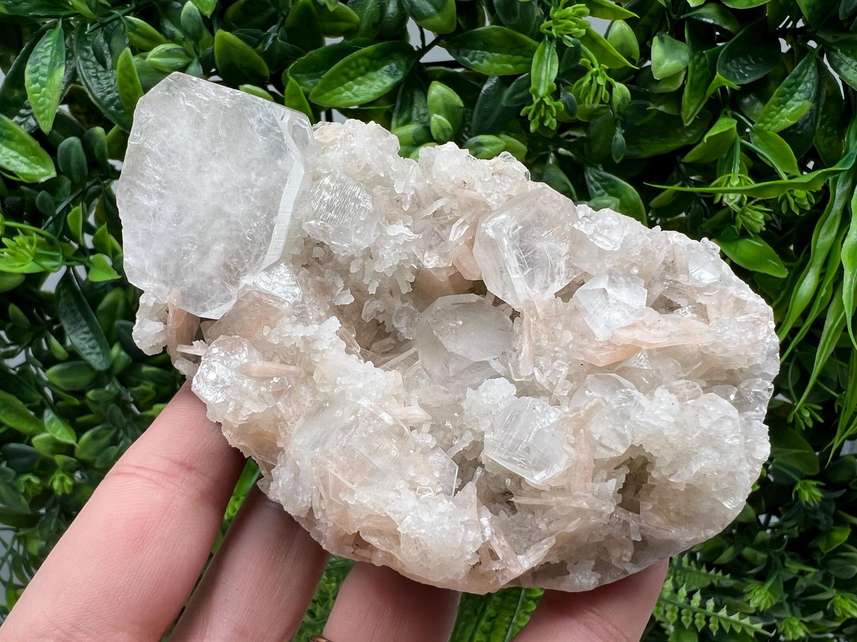 Apophyllite Stilbite on Chalcedony, Natural Mineral Specimen, India