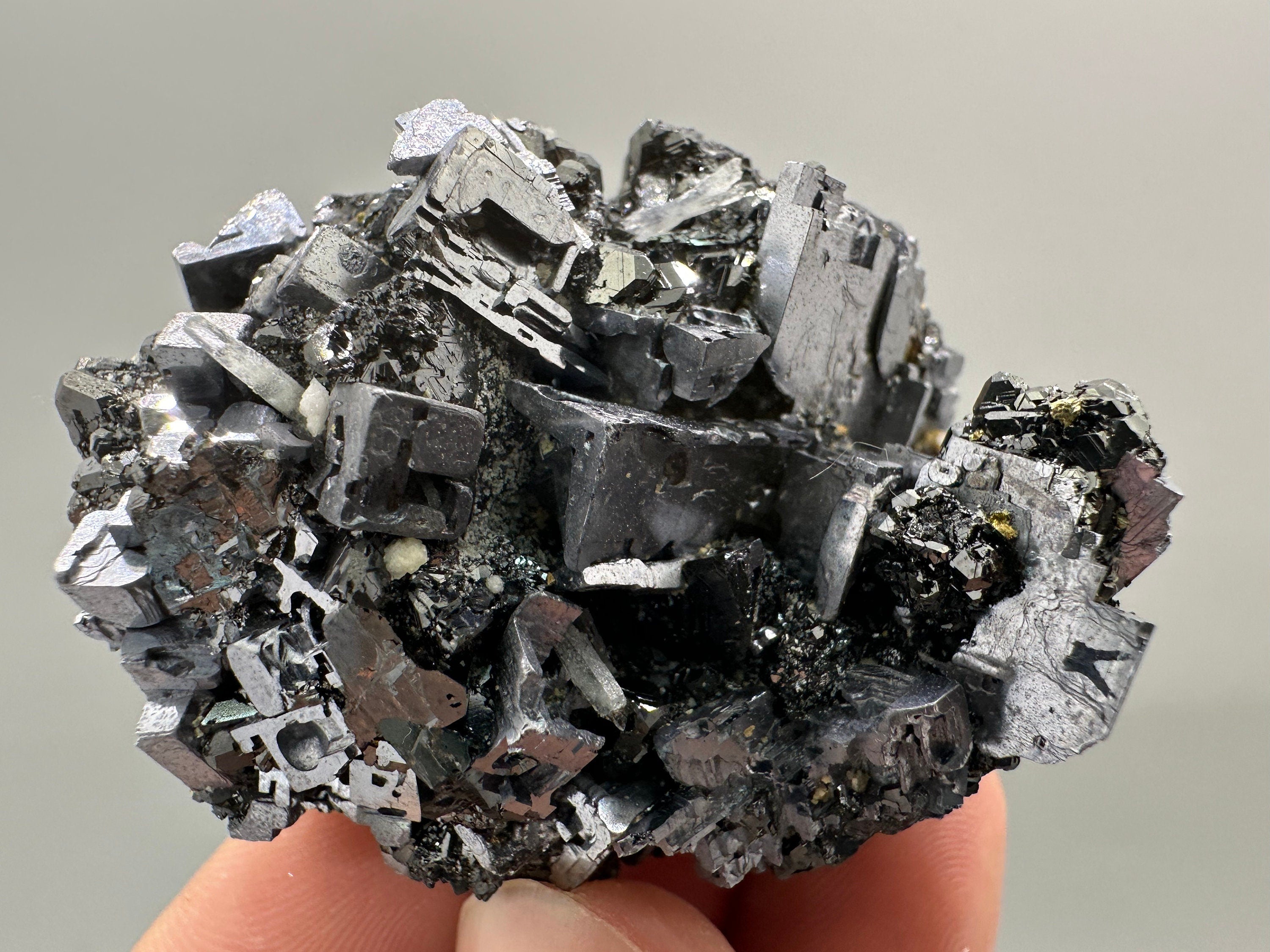 Galena on Sphalerite Mineral Specimen: Borieva Mine, Bulgaria