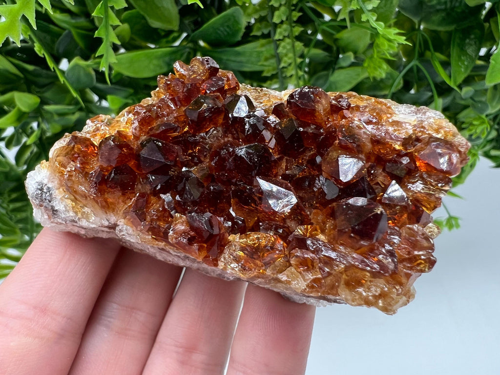 Citrine Crystal Cluster with Hematite Inclusions, Brazil