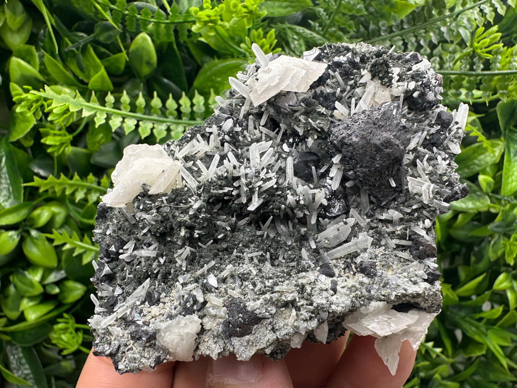 Sphalerite on Quartz Cluster, Borieva Mine Mineral Specimen