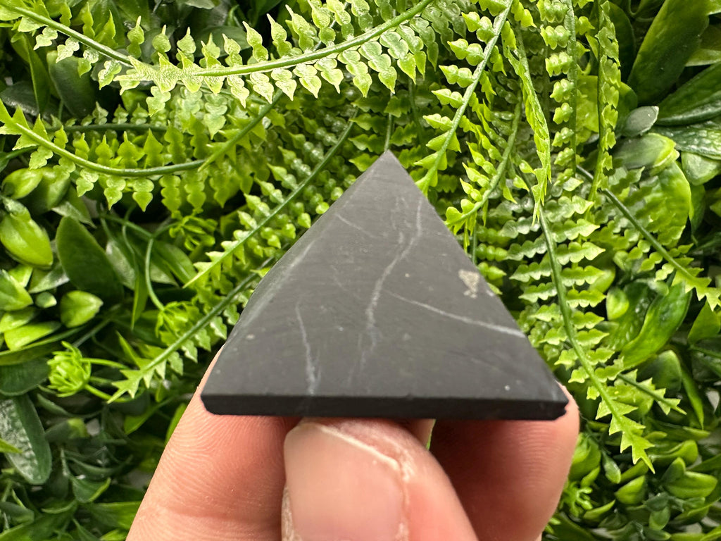 Shungite Pyramid 3cm: EMF & 5G Protection, Healing Crystal