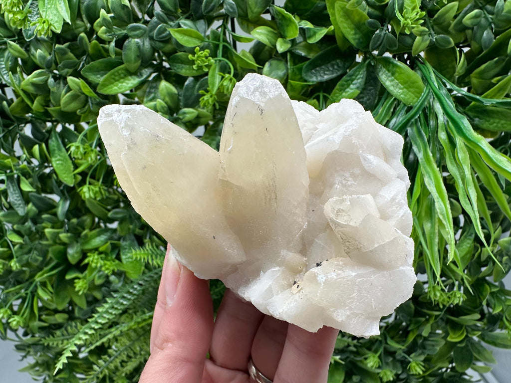 Calcite on Green Quartz: Laki Bulgaria Healing Crystal