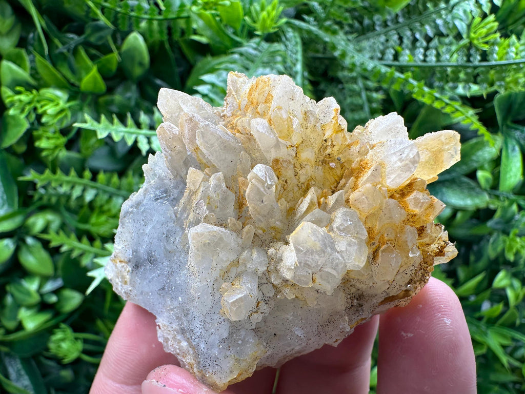 Quartz Crystal Cluster with Limonite – Mineral Specimen