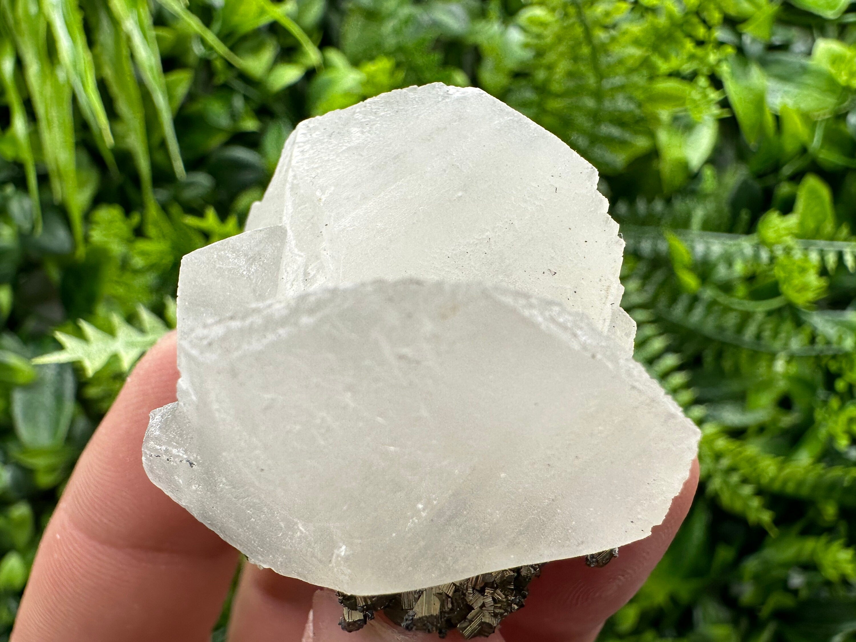 White Calcite on Matrix, Madan Bulgaria Crystal Mineral