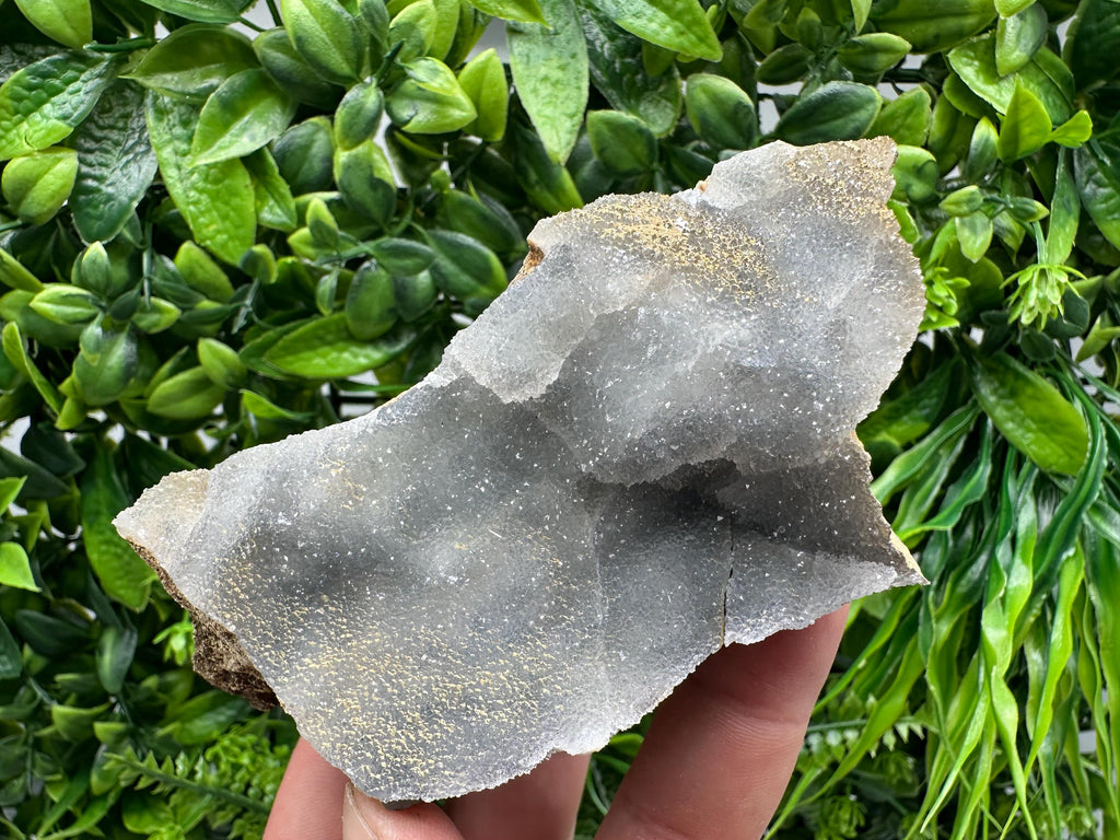 Blue Chalcedony Quartz with Chlorite Inclusions, Bulgarian Mineral Specimen
