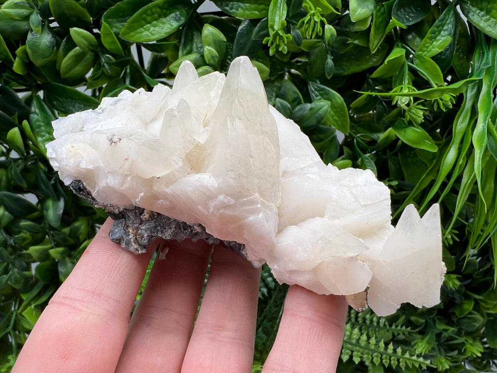 Bulgarian Calcite on Green Quartz, Laki Djurcovo Mine
