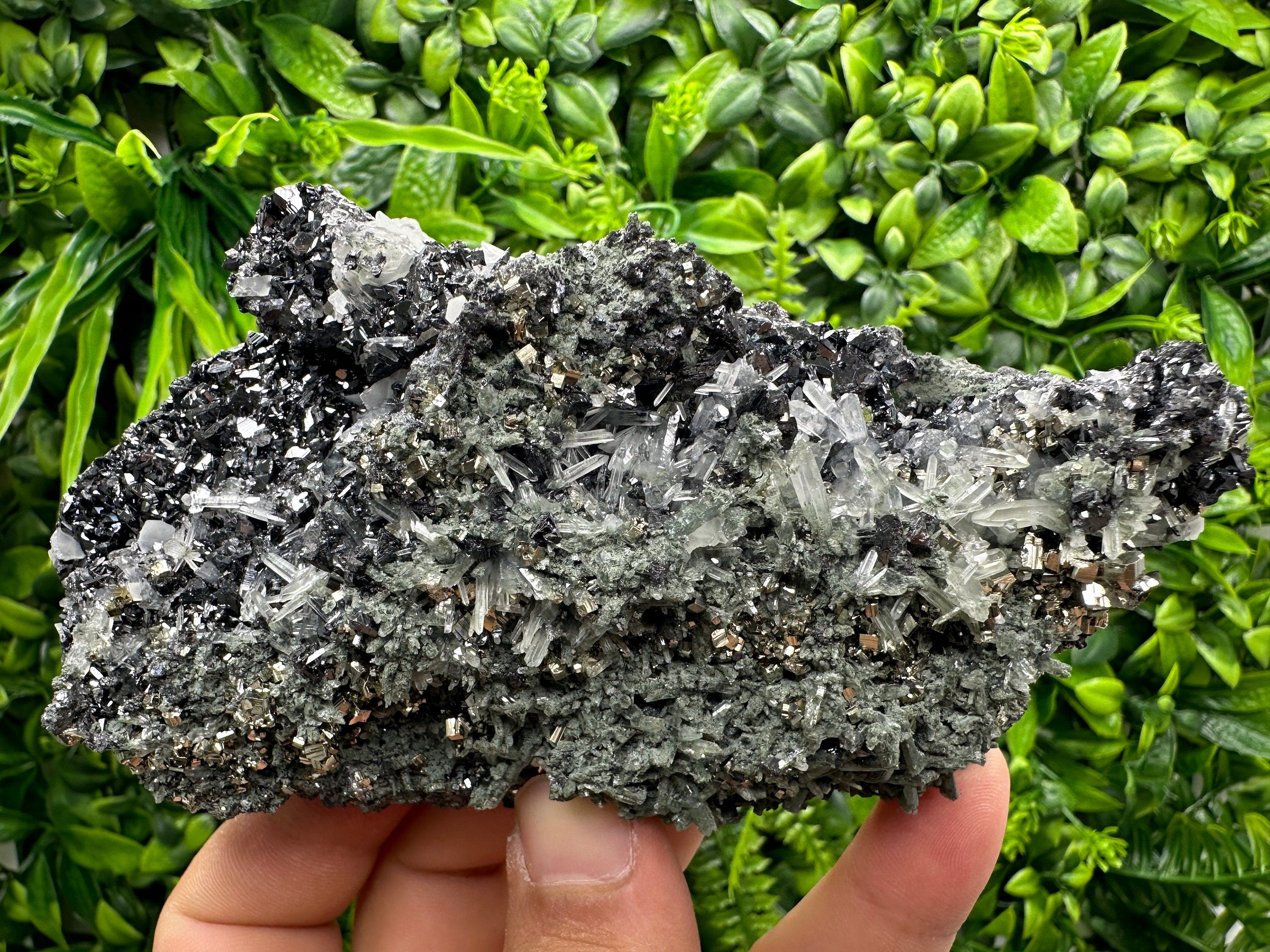 Pyrite Sphalerite Quartz Cluster with Chlorite, Borieva Bulgaria