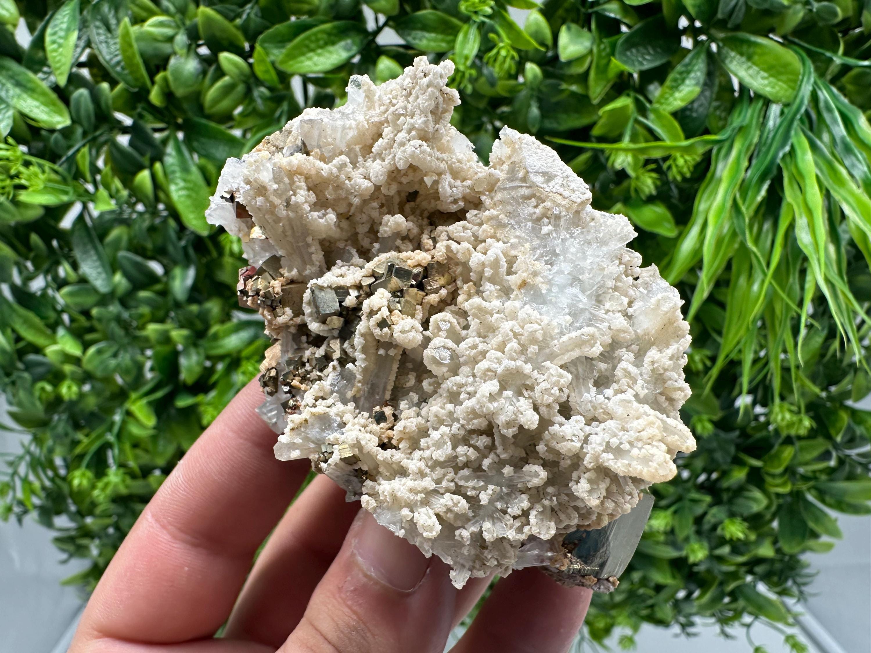 Wonderful Pyrite on Green Quartz,natural,collection mineral,gift,home decor stone,rare crystal,collection Borieva mine,Madan,Bulgaria