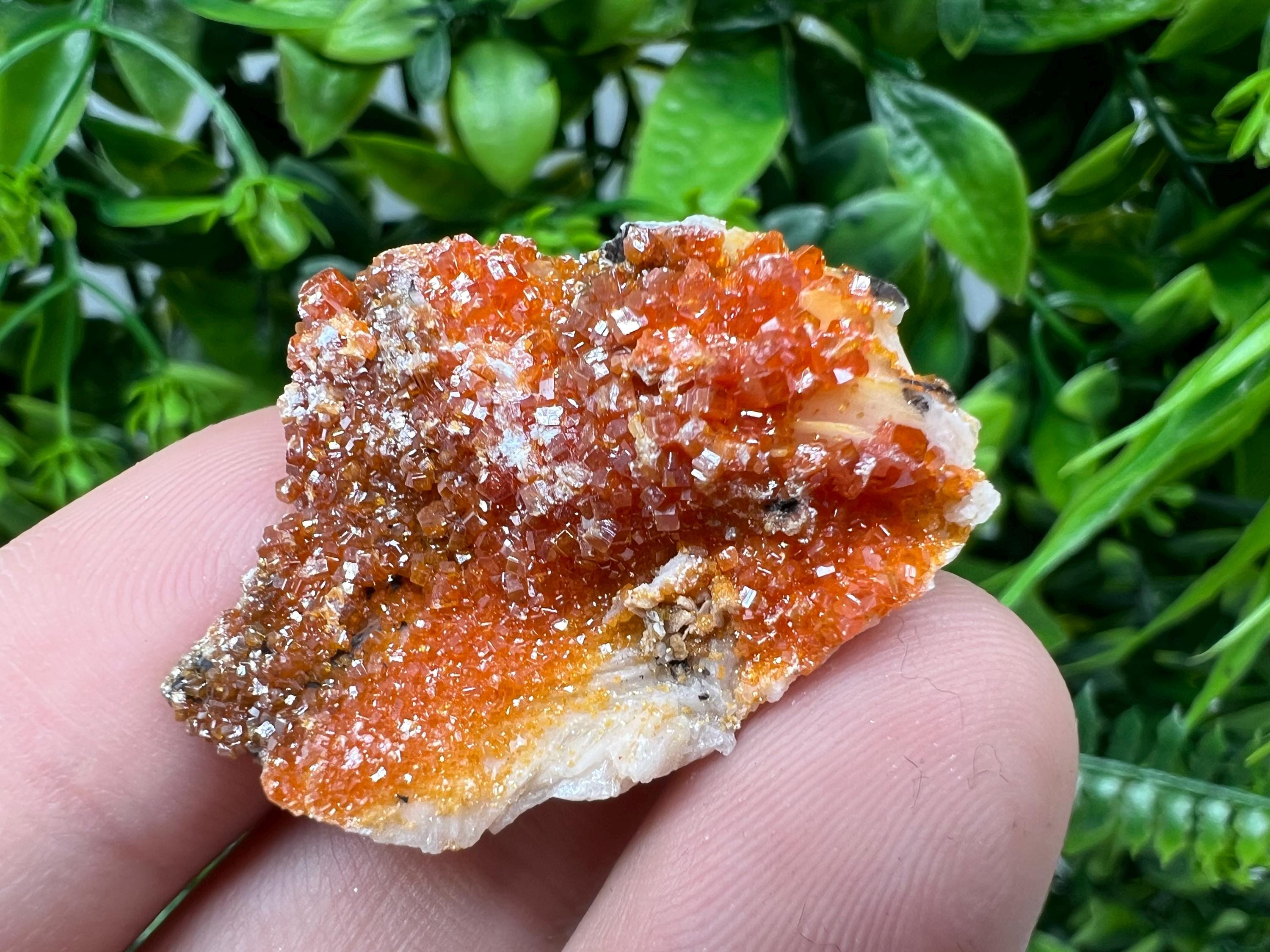 Red Vanadinite on Barite Specimen, Morocco Crystal Cluster