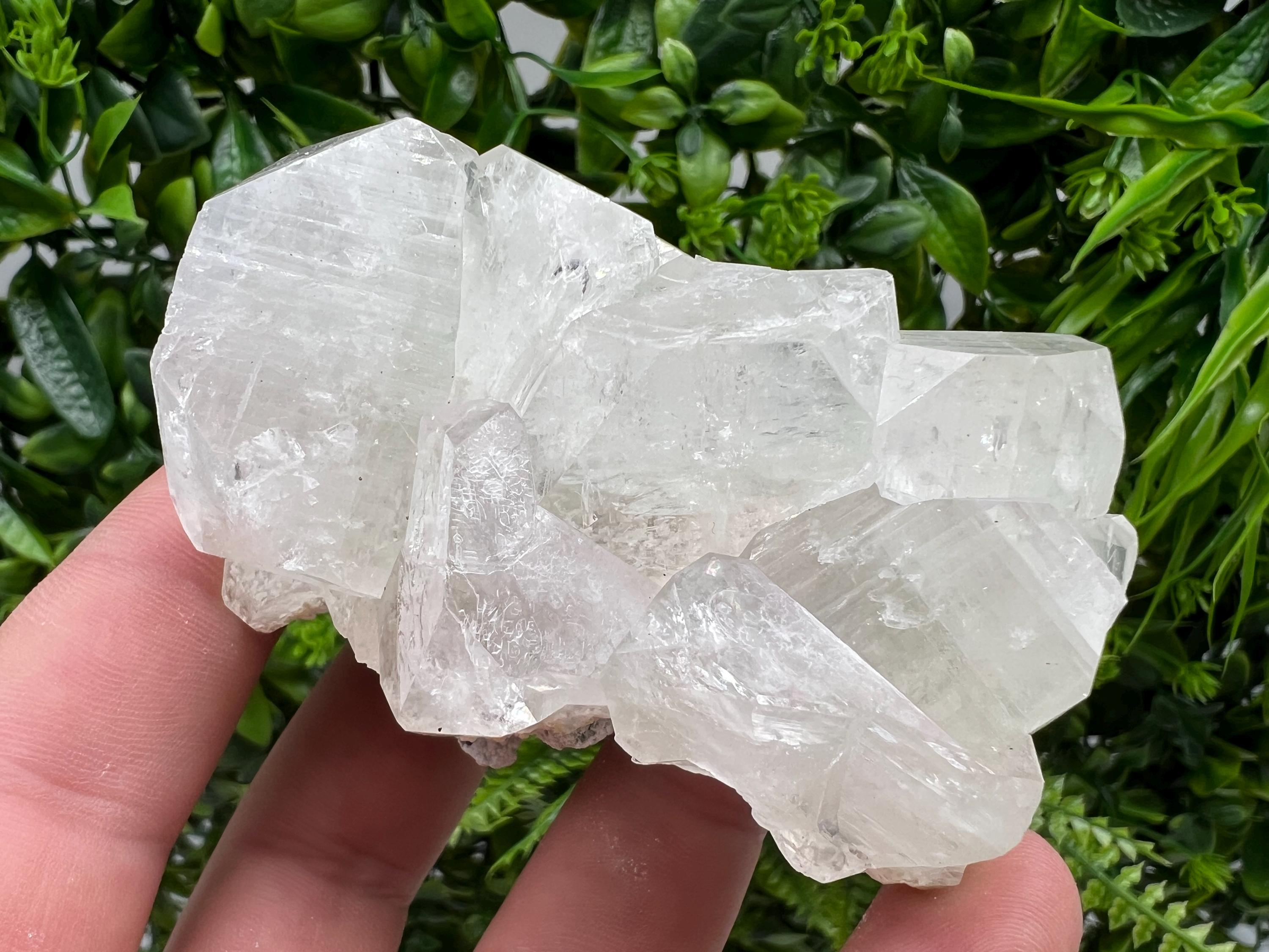 Transparent Apophyllite on Chalcedony Specimen, India Minerals