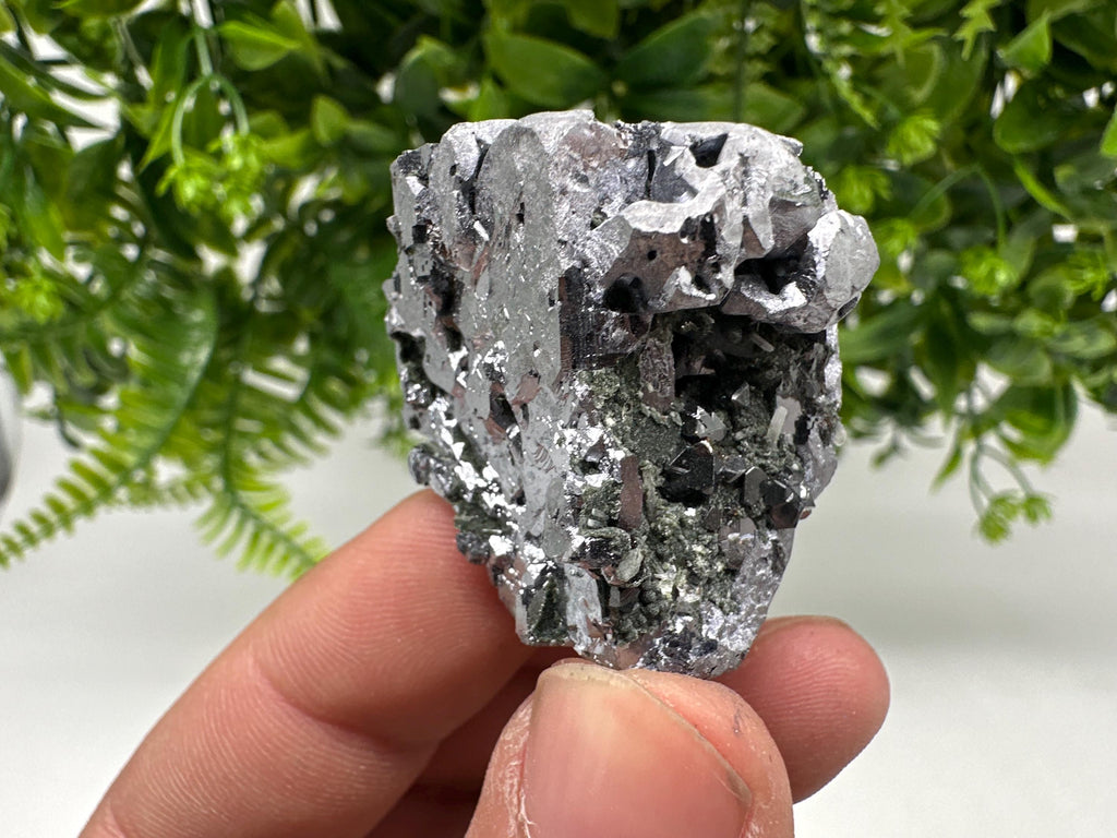 Skeletal Galena on Quartz, Borieva Mine Mineral Specimen