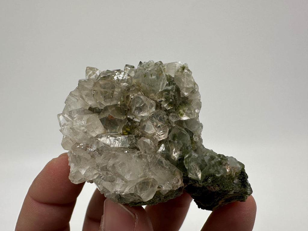 Rare Green Epidote Quartz Crystal Cluster - Eastern Anatolia, Turkey