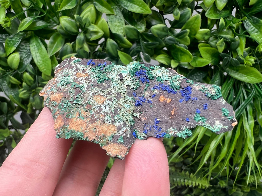 Azurite Malachite Mineral Specimen: Moroccan Blue-Green Crystal, Home Decor