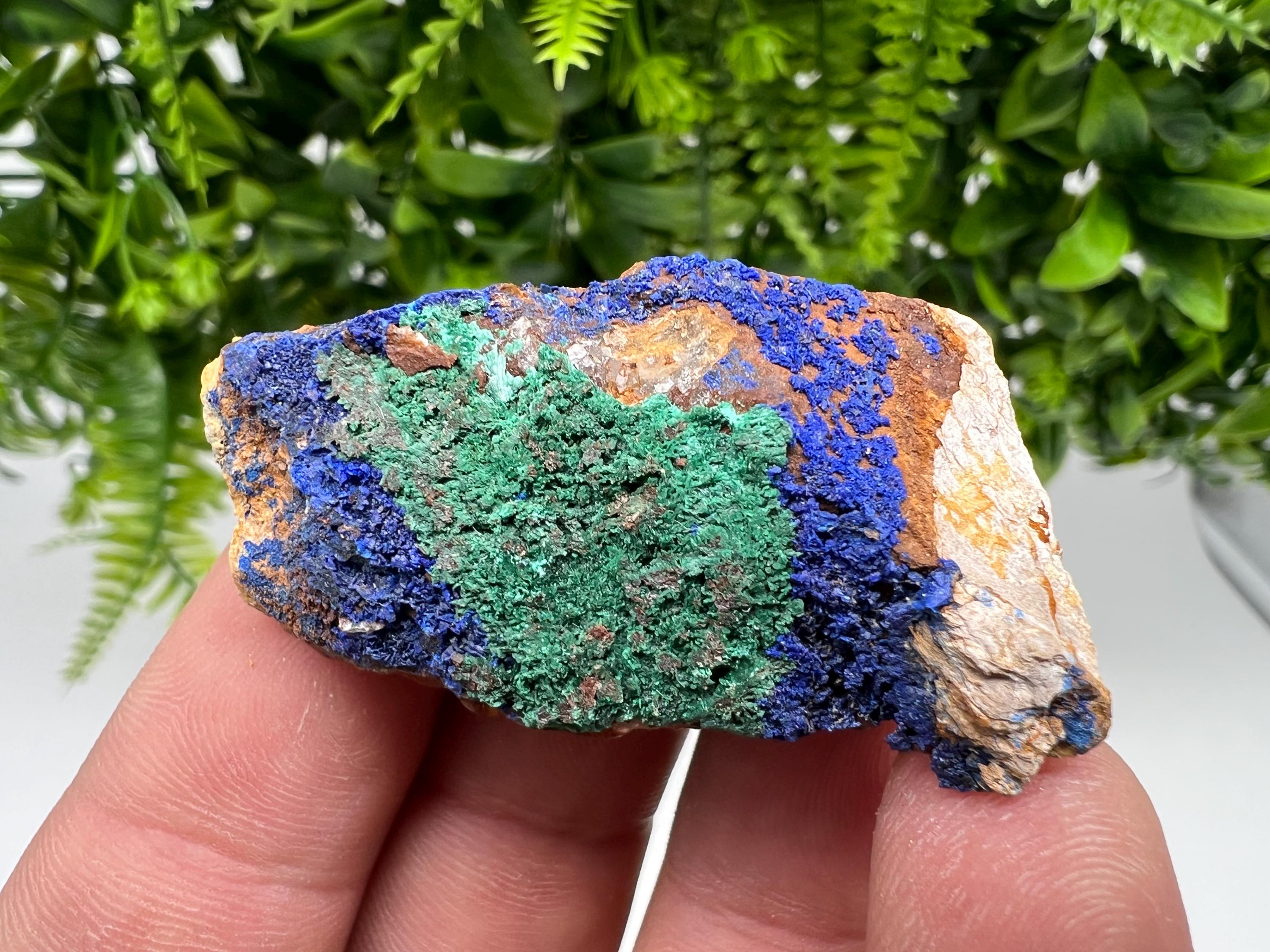 Moroccan Azurite Malachite Mineral Specimen, Rare Crystal Collection