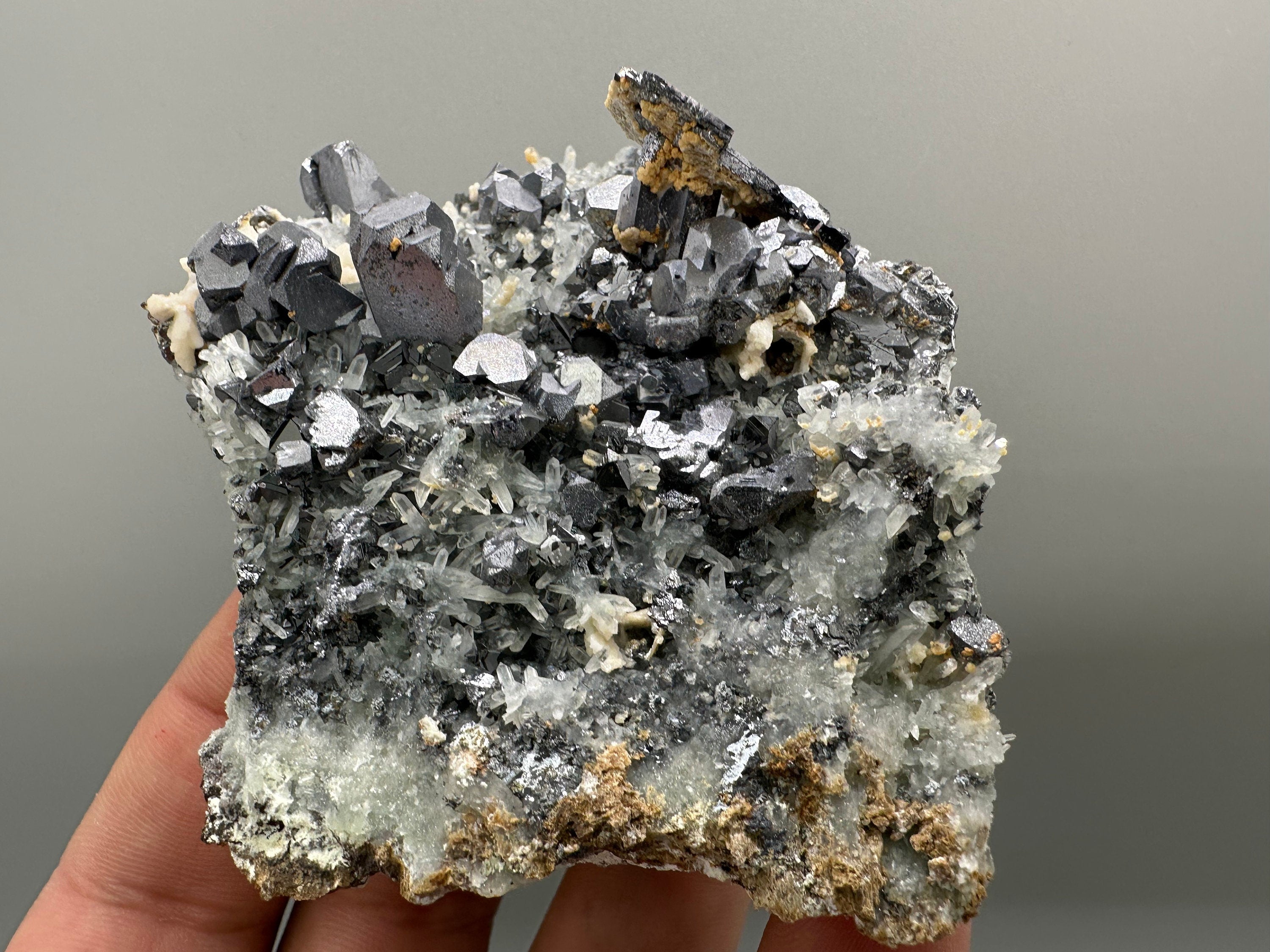 Skeletal Galena Mineral Specimen: Shiny Crystal Stone, Bulgaria