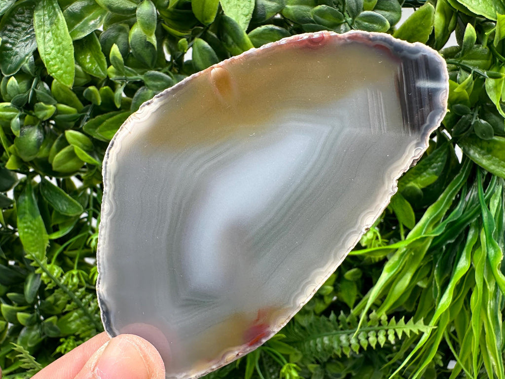 Large Polished Agate Slice: Spiritual Healing Crystal Coaster