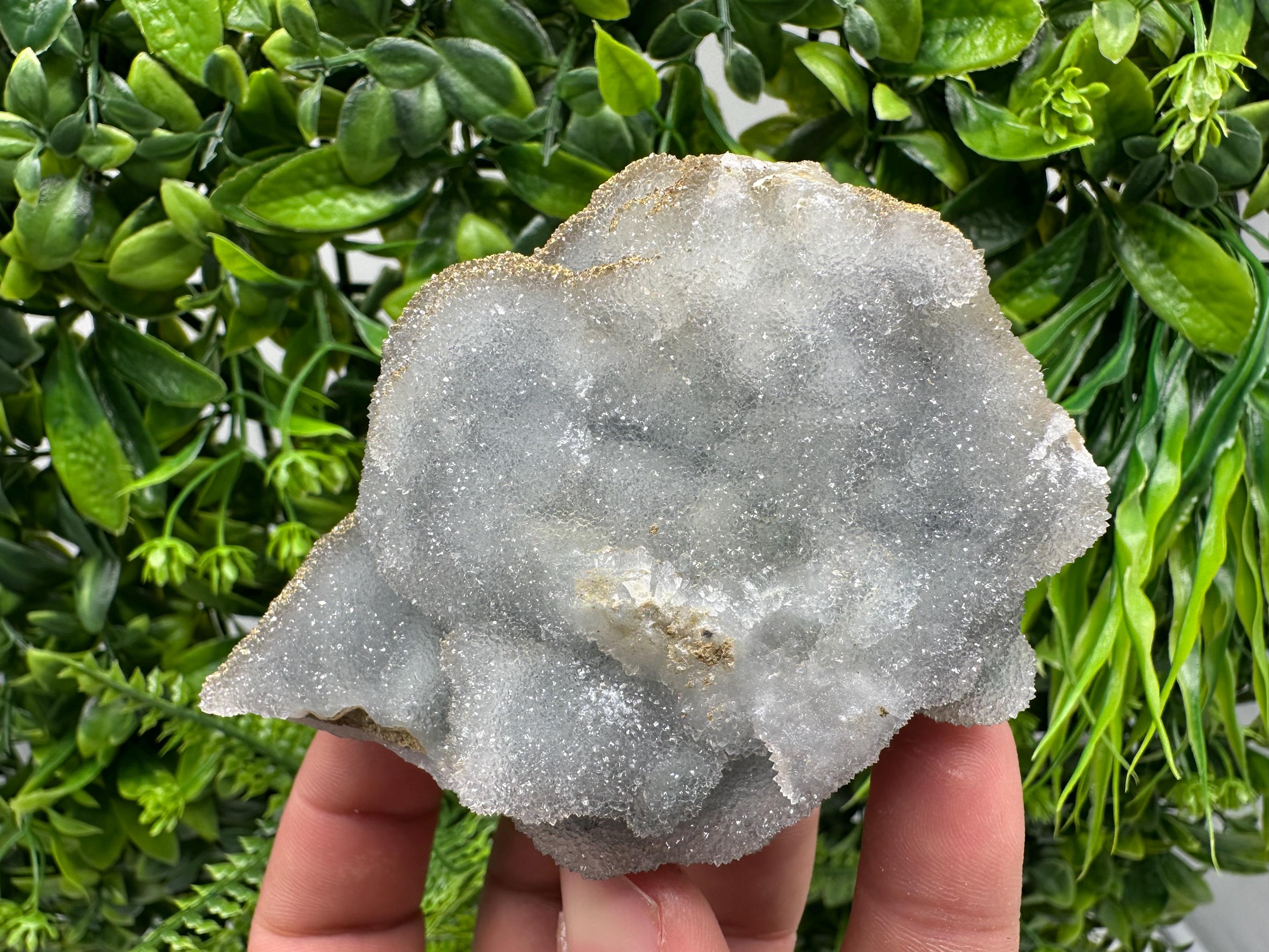 Blue Chalcedony Quartz with Chlorite Inclusions: Bulgarian Crystal Decor