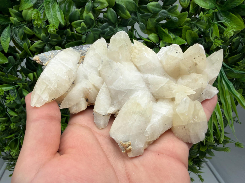 Calcite on Green Quartz: Laki Bulgaria Healing Crystal