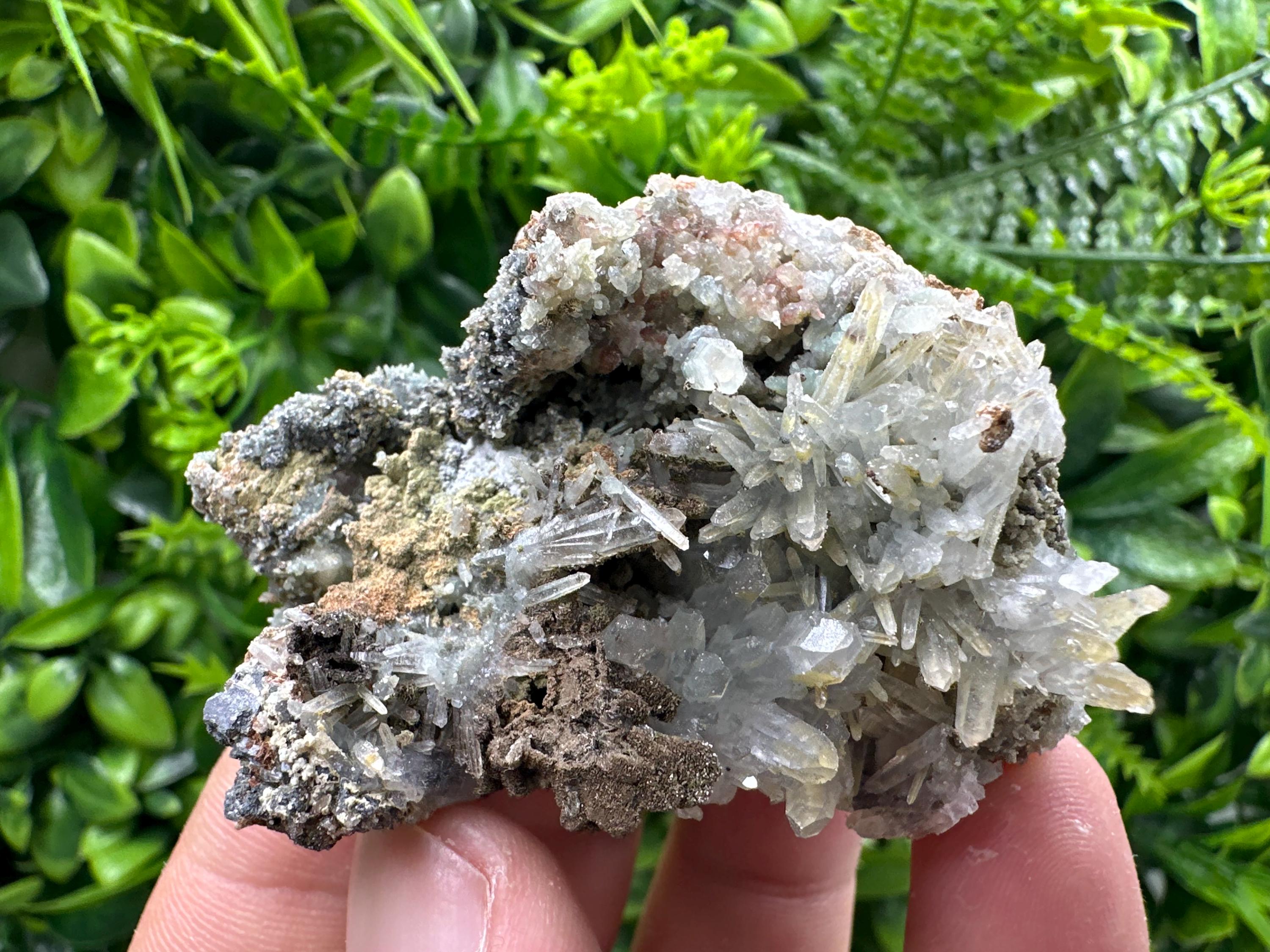 Quartz with Hematite, Chlorite, and Dolomite, Bulgaria Crystal Stone