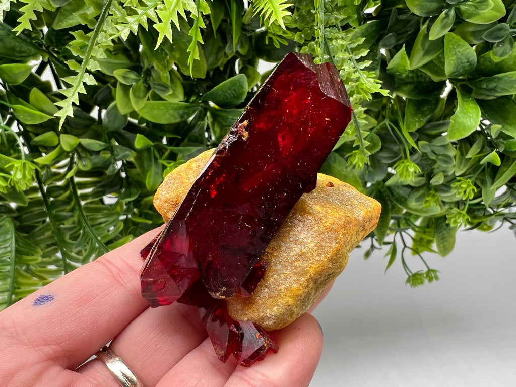 XXL Lab-Grown Ruby Pruskite Crystal on Matrix, Poland