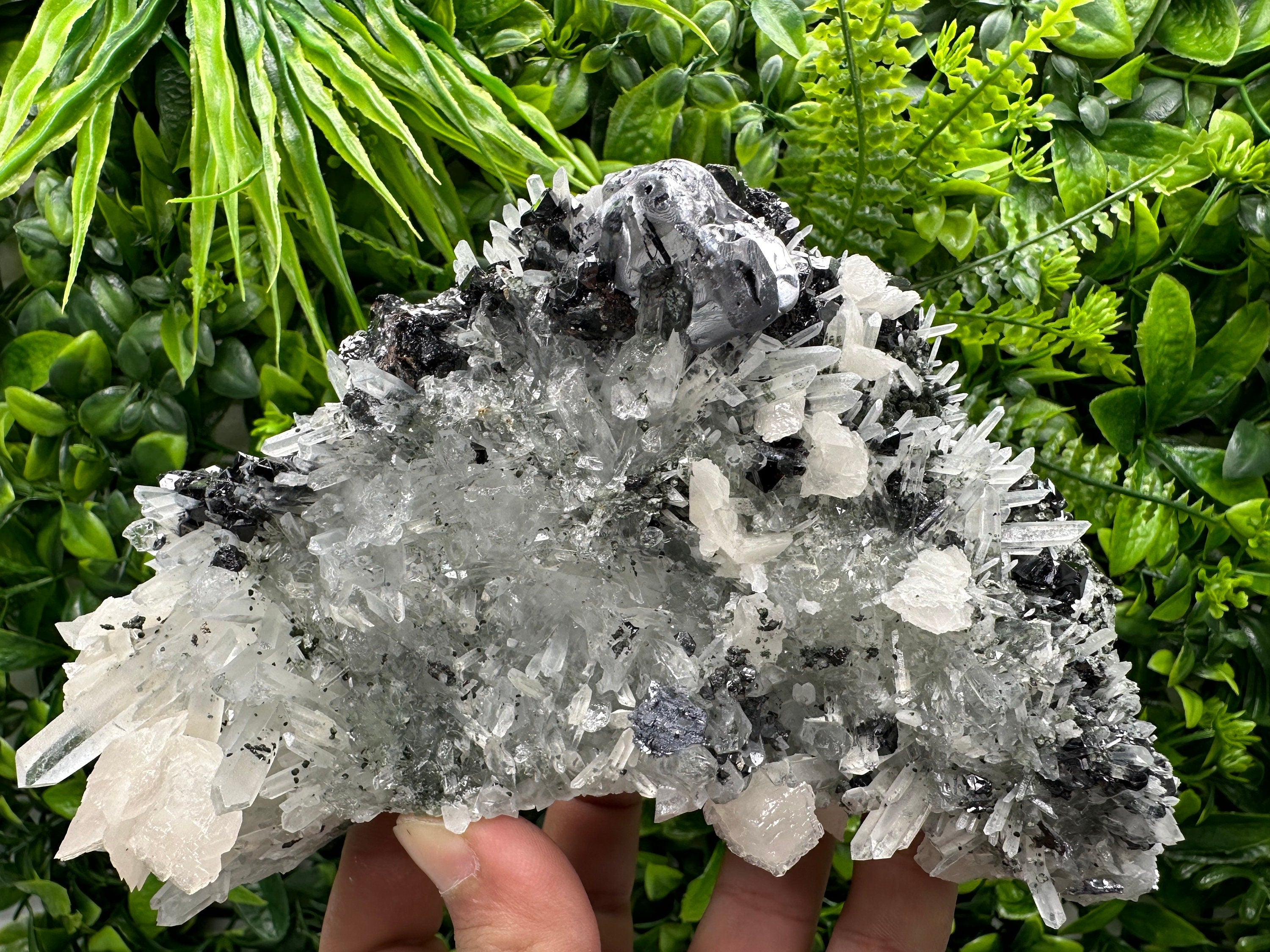 Galena Sphalerite Calcite on Quartz, Borieva Mine Bulgaria
